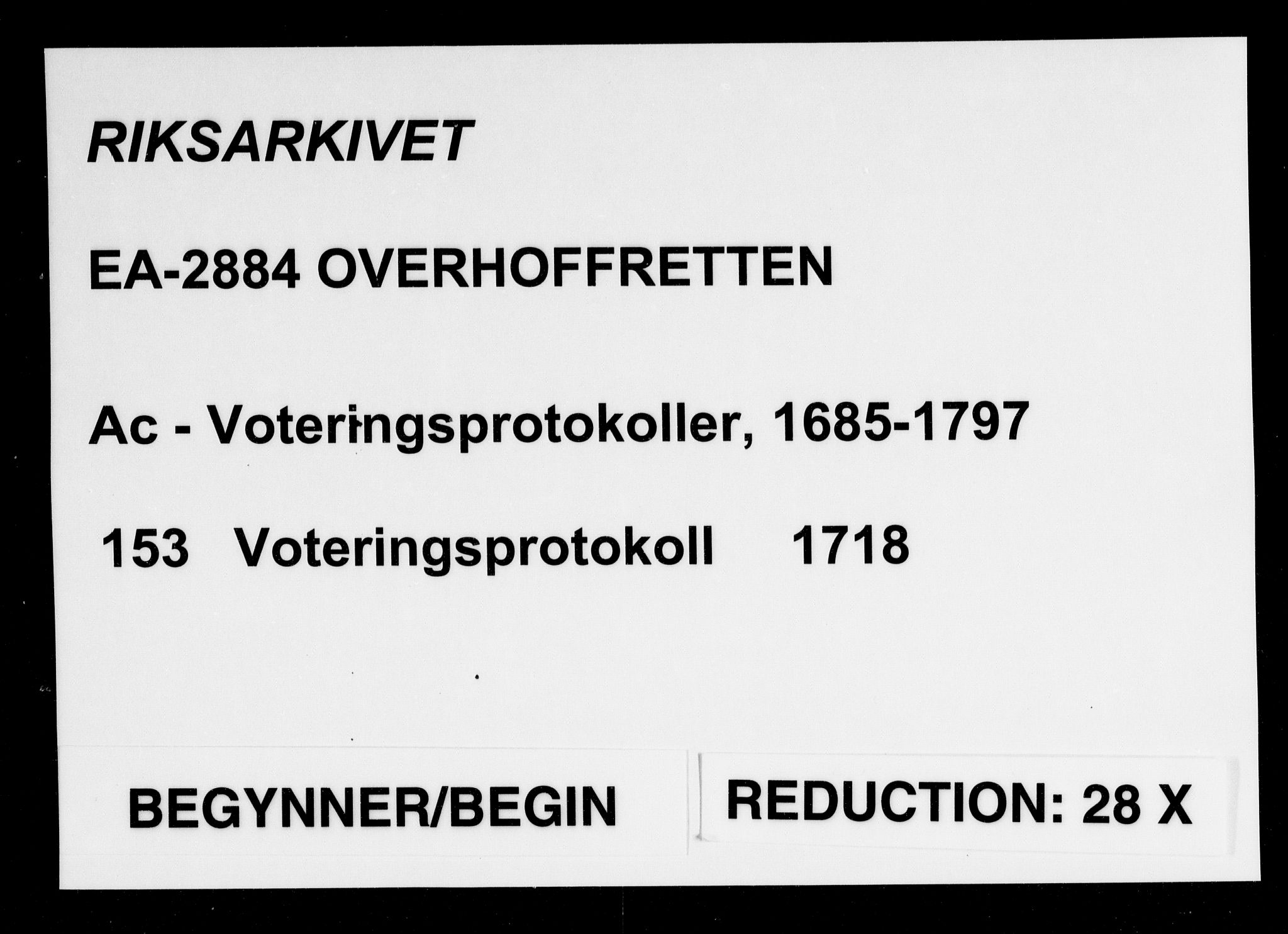 Overhoffretten 1667-1797, AV/RA-EA-2884/Ac/L0153: Voteringsprotokoll, 1718