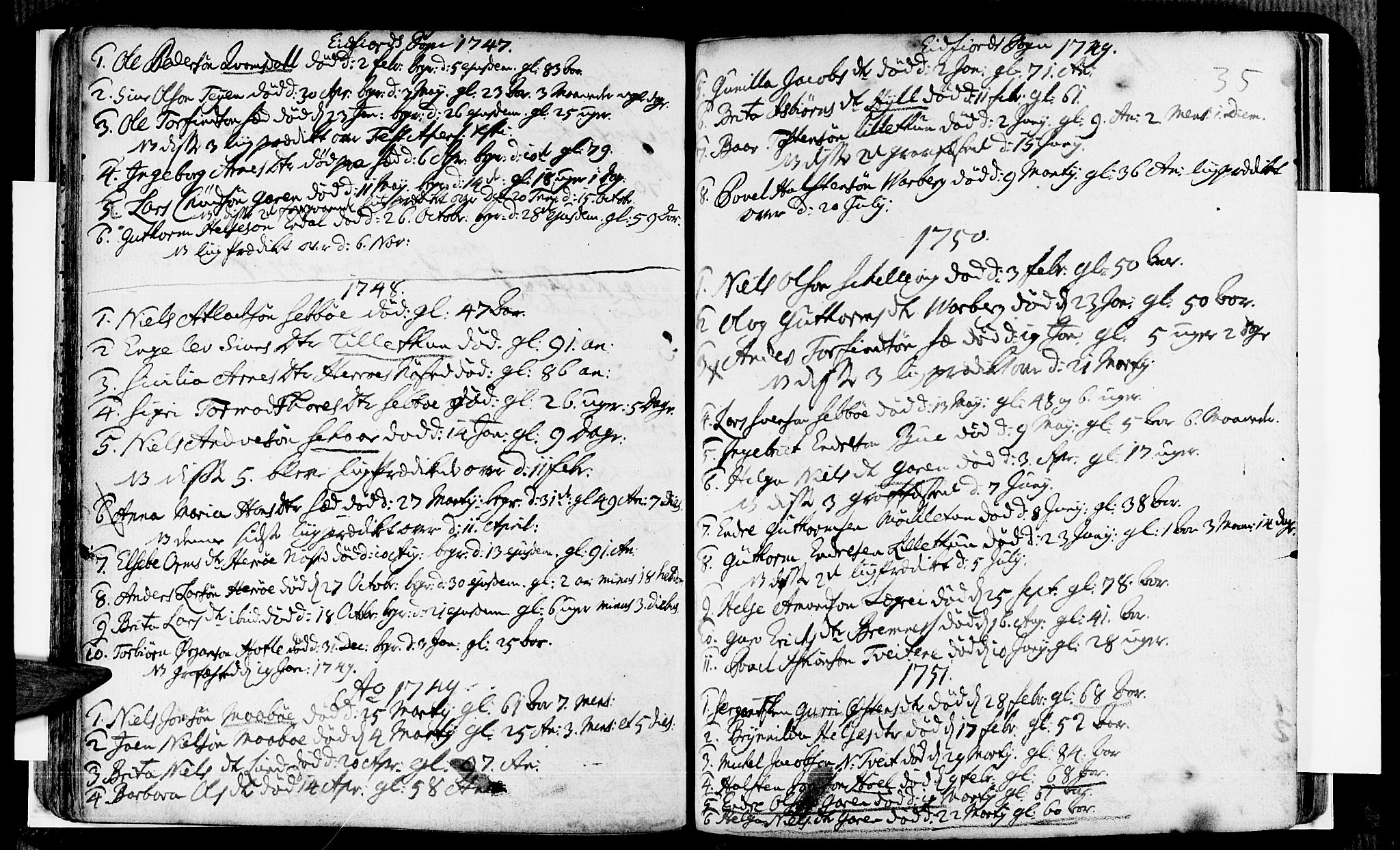 Ulvik sokneprestembete, SAB/A-78801/H/Haa: Parish register (official) no. A 8, 1743-1792, p. 35