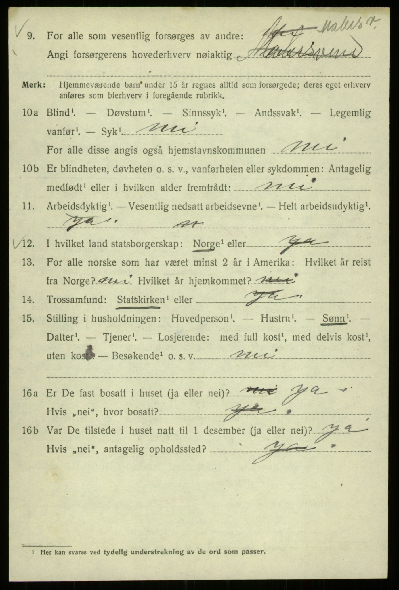 SAB, 1920 census for Bergen, 1920, p. 187139