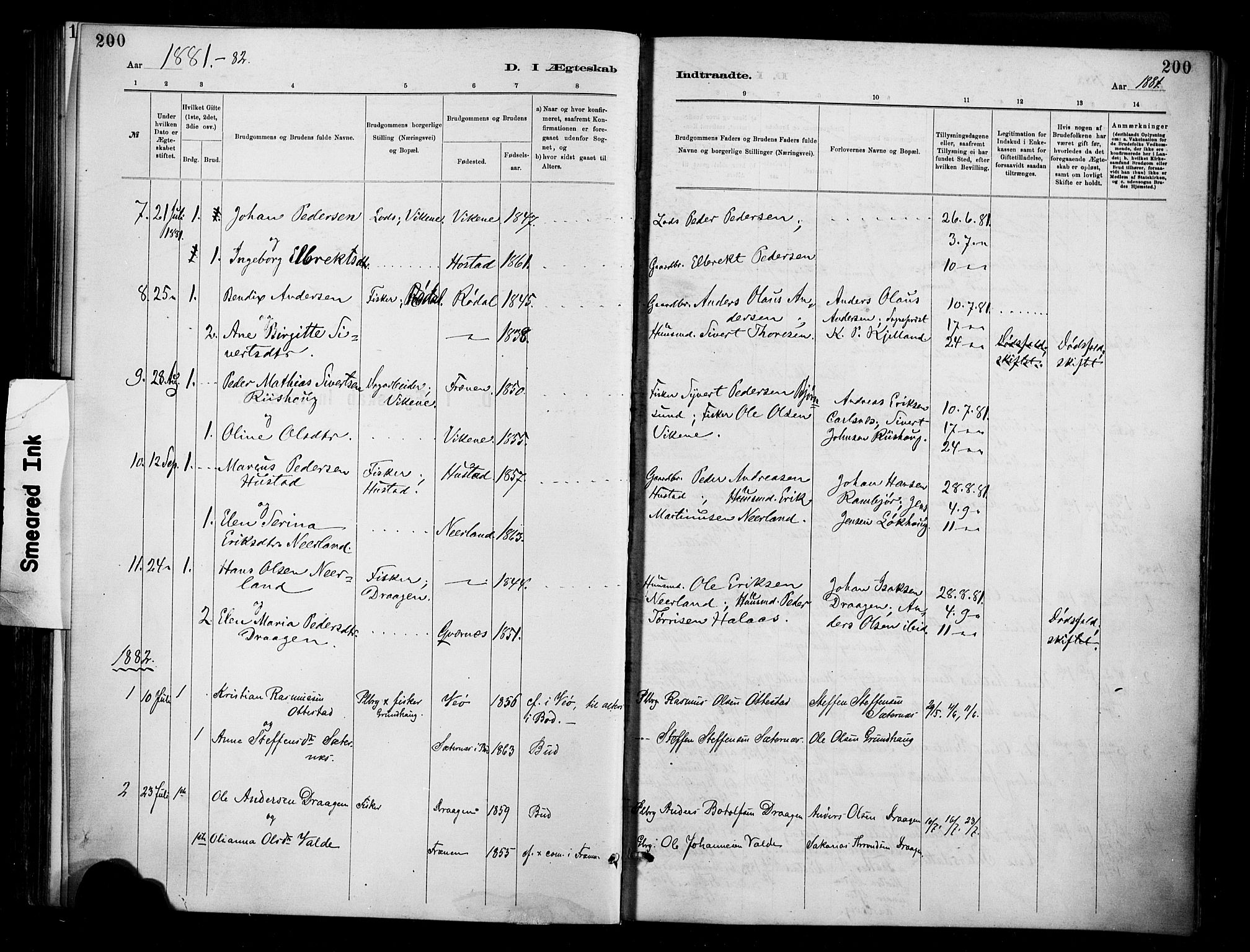 Ministerialprotokoller, klokkerbøker og fødselsregistre - Møre og Romsdal, AV/SAT-A-1454/566/L0769: Parish register (official) no. 566A08, 1881-1903, p. 200