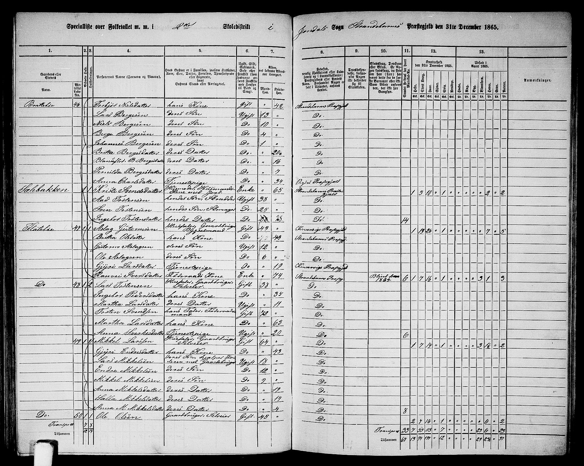 RA, 1865 census for Strandebarm, 1865, p. 106