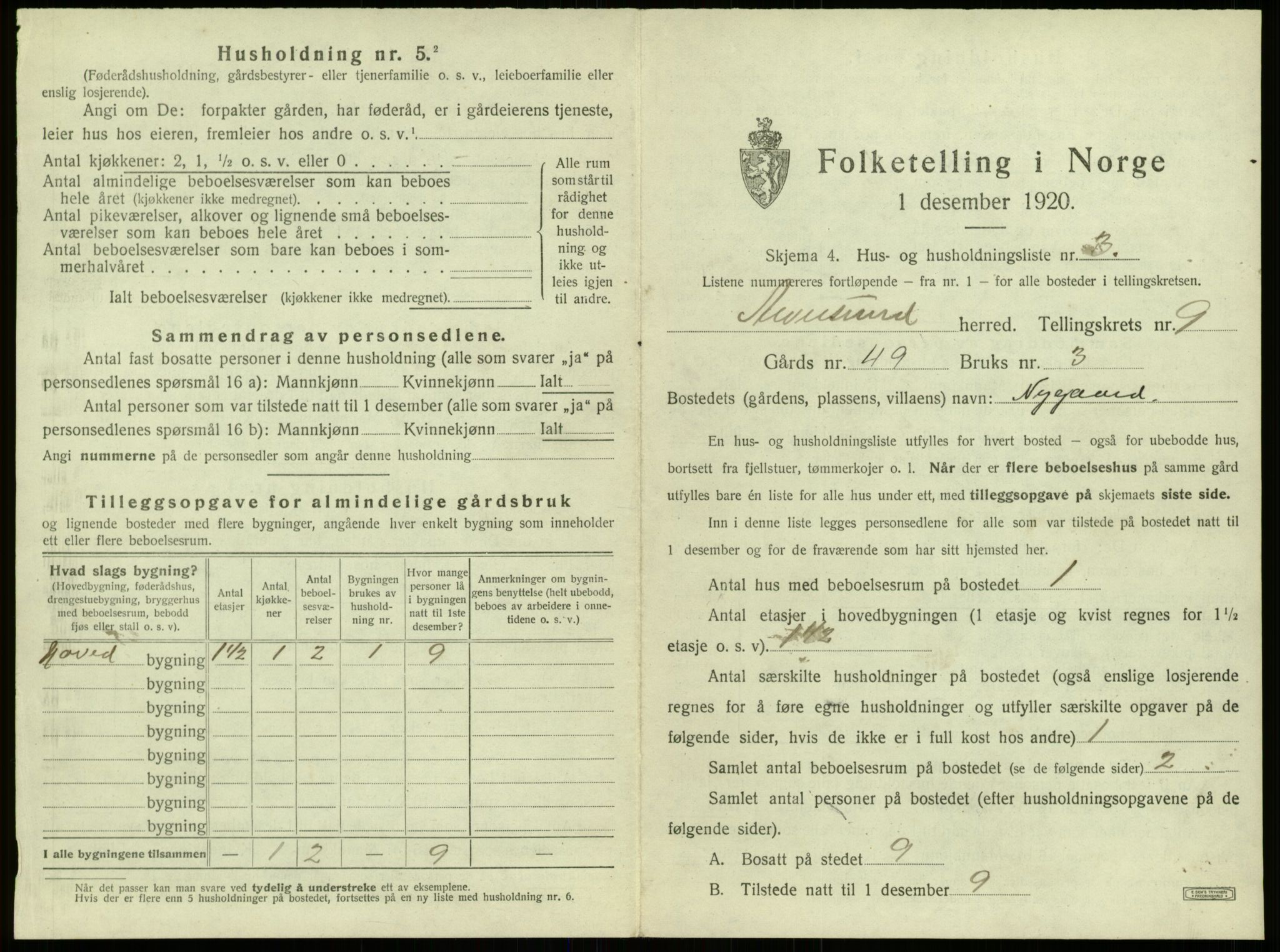 SAB, 1920 census for Alversund, 1920, p. 674