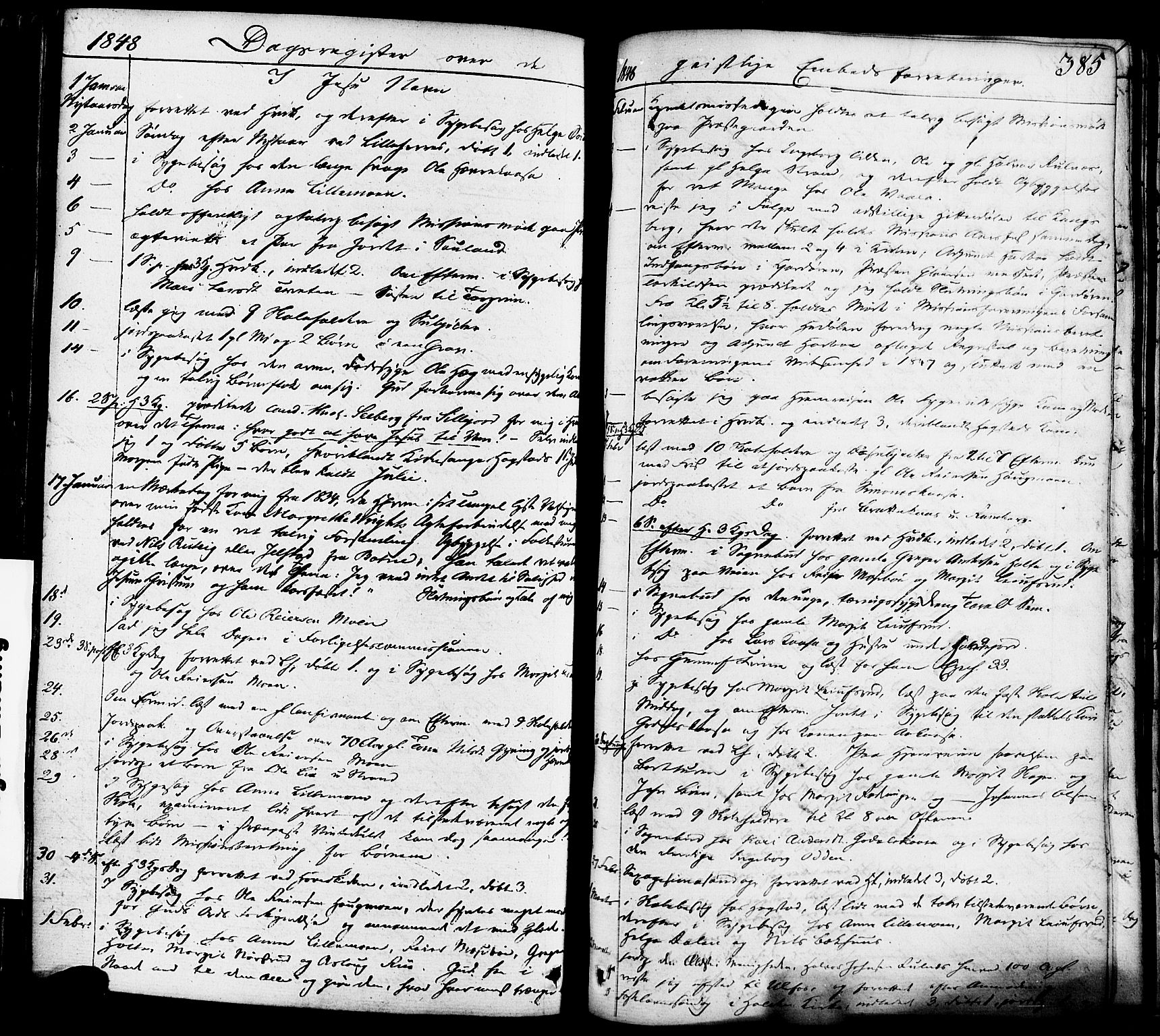 Heddal kirkebøker, SAKO/A-268/F/Fa/L0006: Parish register (official) no. I 6, 1837-1854, p. 385