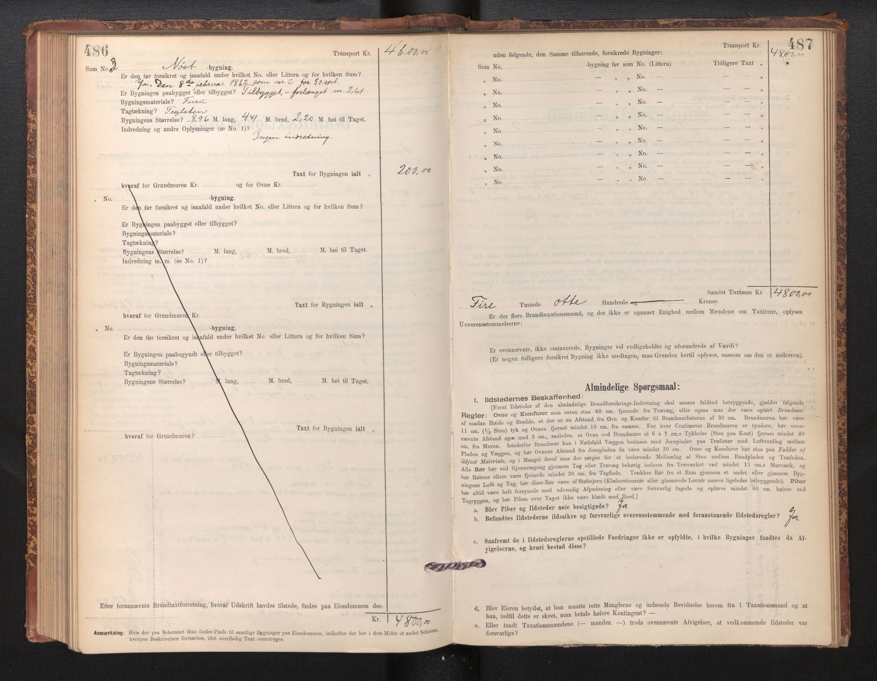 Lensmannen i Finnås, AV/SAB-A-31901/0012/L0002: Branntakstprotokoll, skjematakst, 1894-1954, p. 486-487