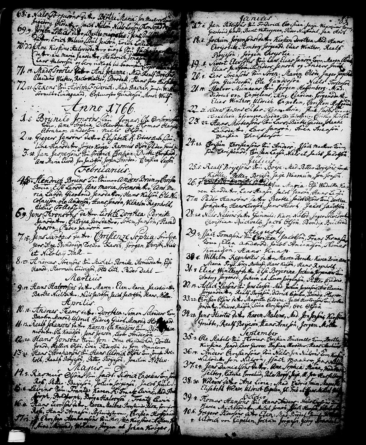 Skien kirkebøker, SAKO/A-302/G/Ga/L0001: Parish register (copy) no. 1, 1756-1791, p. 83