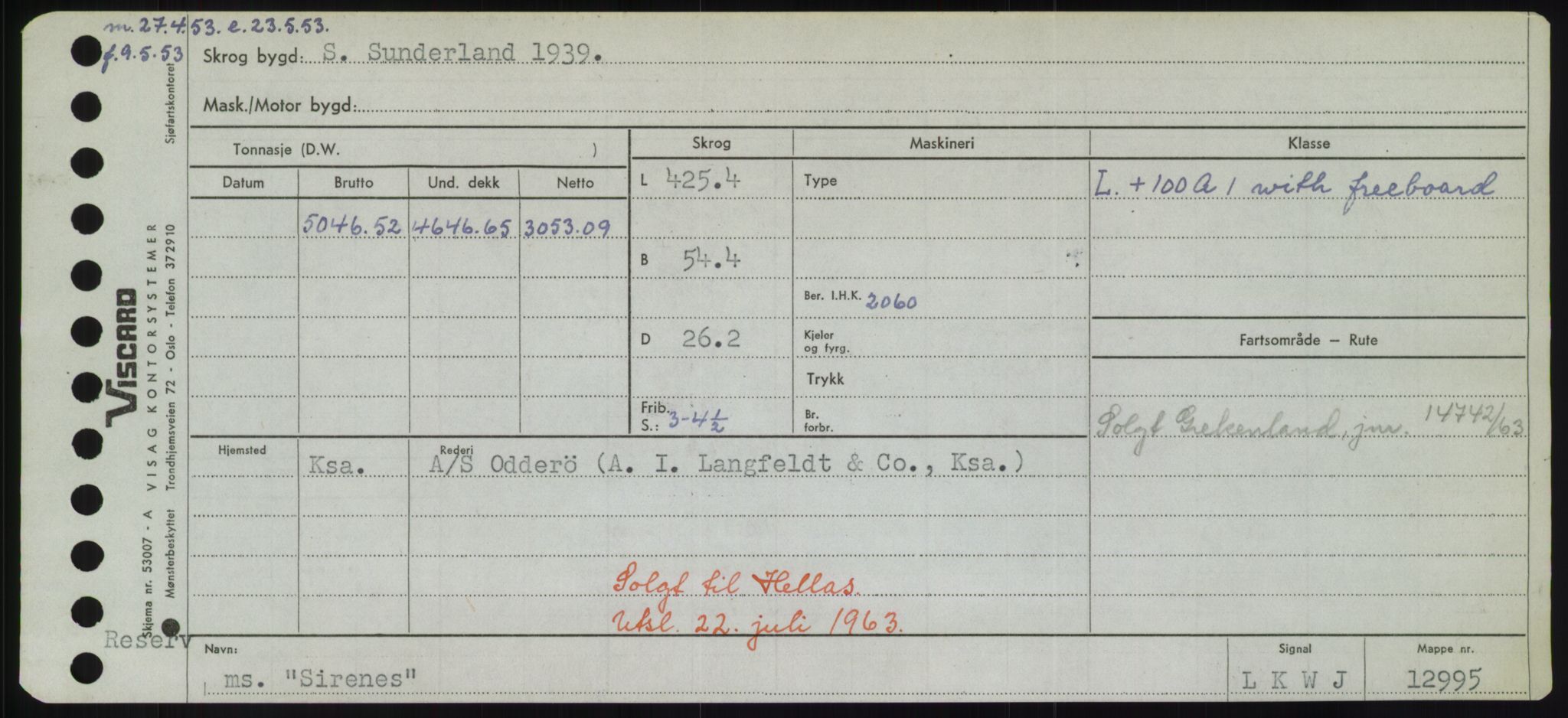 Sjøfartsdirektoratet med forløpere, Skipsmålingen, RA/S-1627/H/Hd/L0033: Fartøy, Sevi-Sjø, p. 263