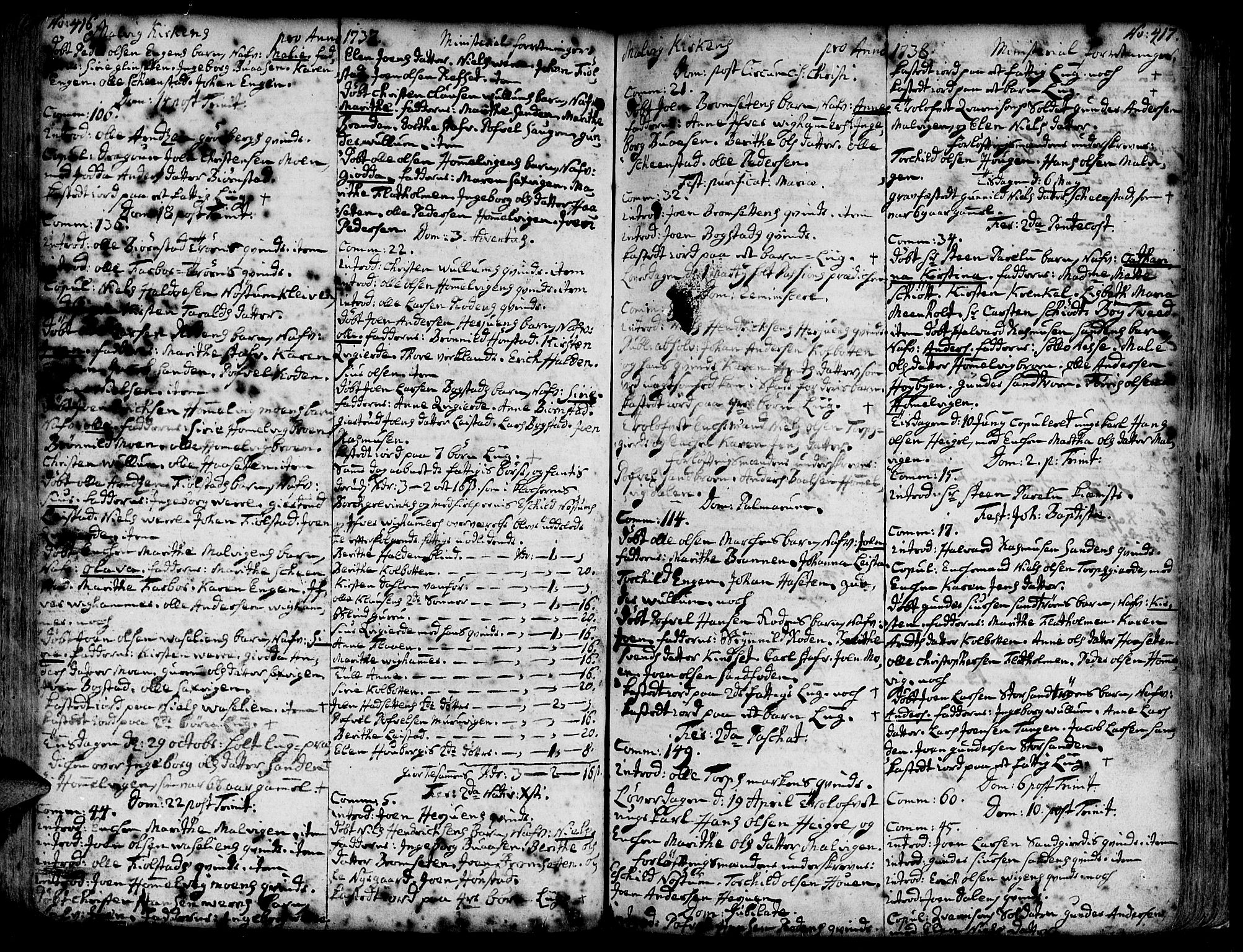 Ministerialprotokoller, klokkerbøker og fødselsregistre - Sør-Trøndelag, SAT/A-1456/606/L0277: Parish register (official) no. 606A01 /3, 1727-1780, p. 416-417