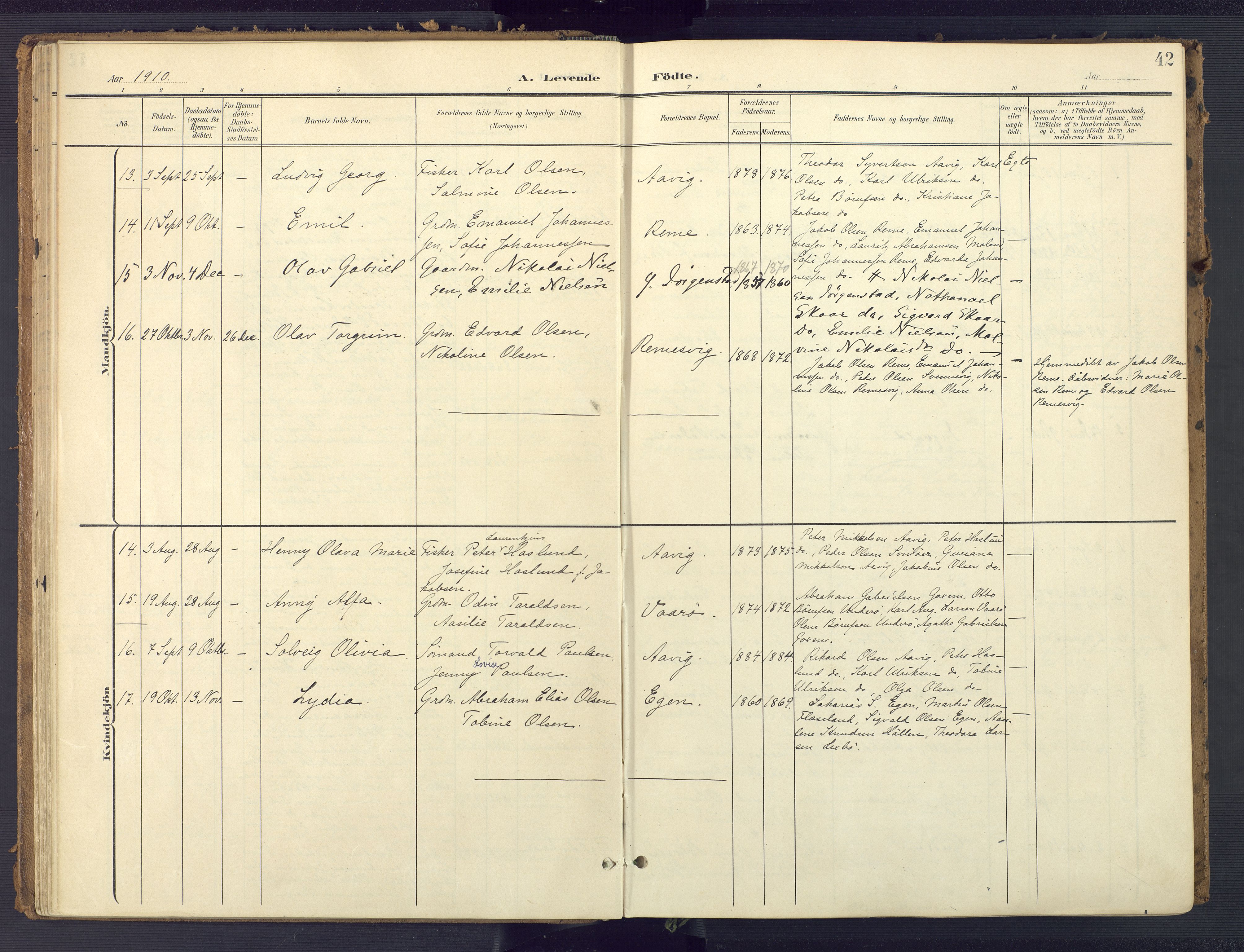 Sør-Audnedal sokneprestkontor, AV/SAK-1111-0039/F/Fa/Faa/L0005: Parish register (official) no. A 5, 1900-1923, p. 42