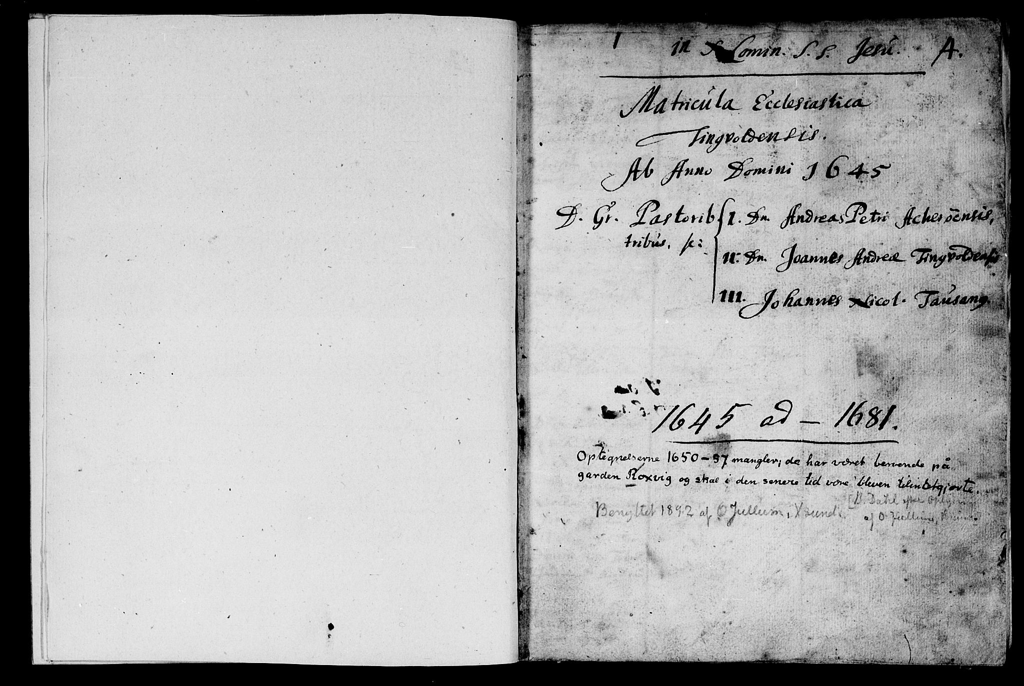 Ministerialprotokoller, klokkerbøker og fødselsregistre - Møre og Romsdal, AV/SAT-A-1454/586/L0975: Parish register (official) no. 586A01, 1645-1681