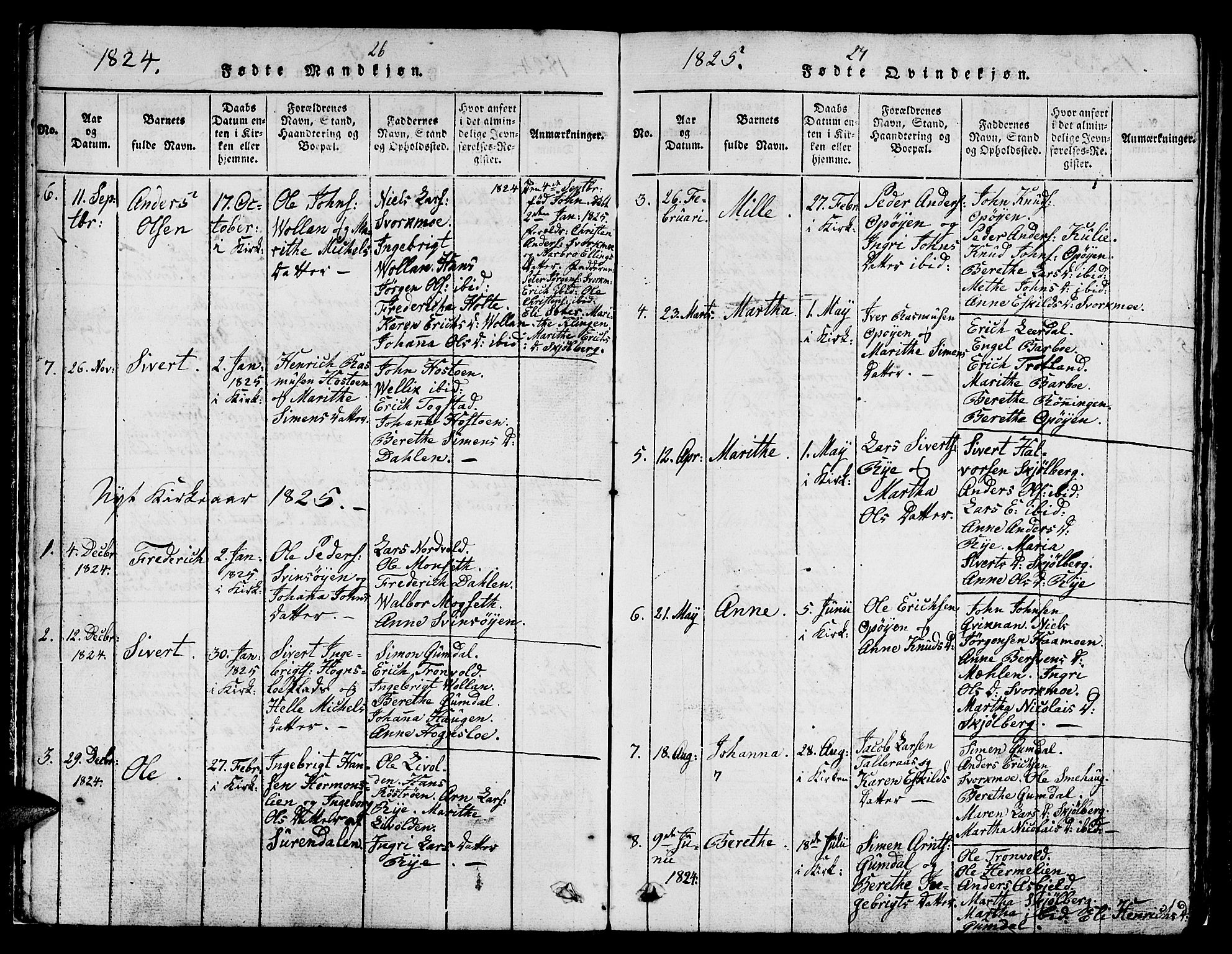 Ministerialprotokoller, klokkerbøker og fødselsregistre - Sør-Trøndelag, SAT/A-1456/671/L0842: Parish register (copy) no. 671C01, 1816-1867, p. 26-27