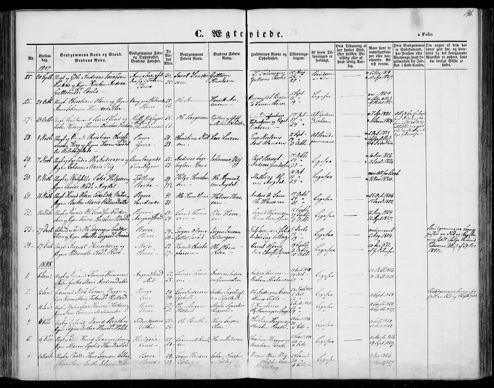 Borre kirkebøker, AV/SAKO-A-338/F/Fa/L0005: Parish register (official) no. I 5, 1845-1851, p. 146