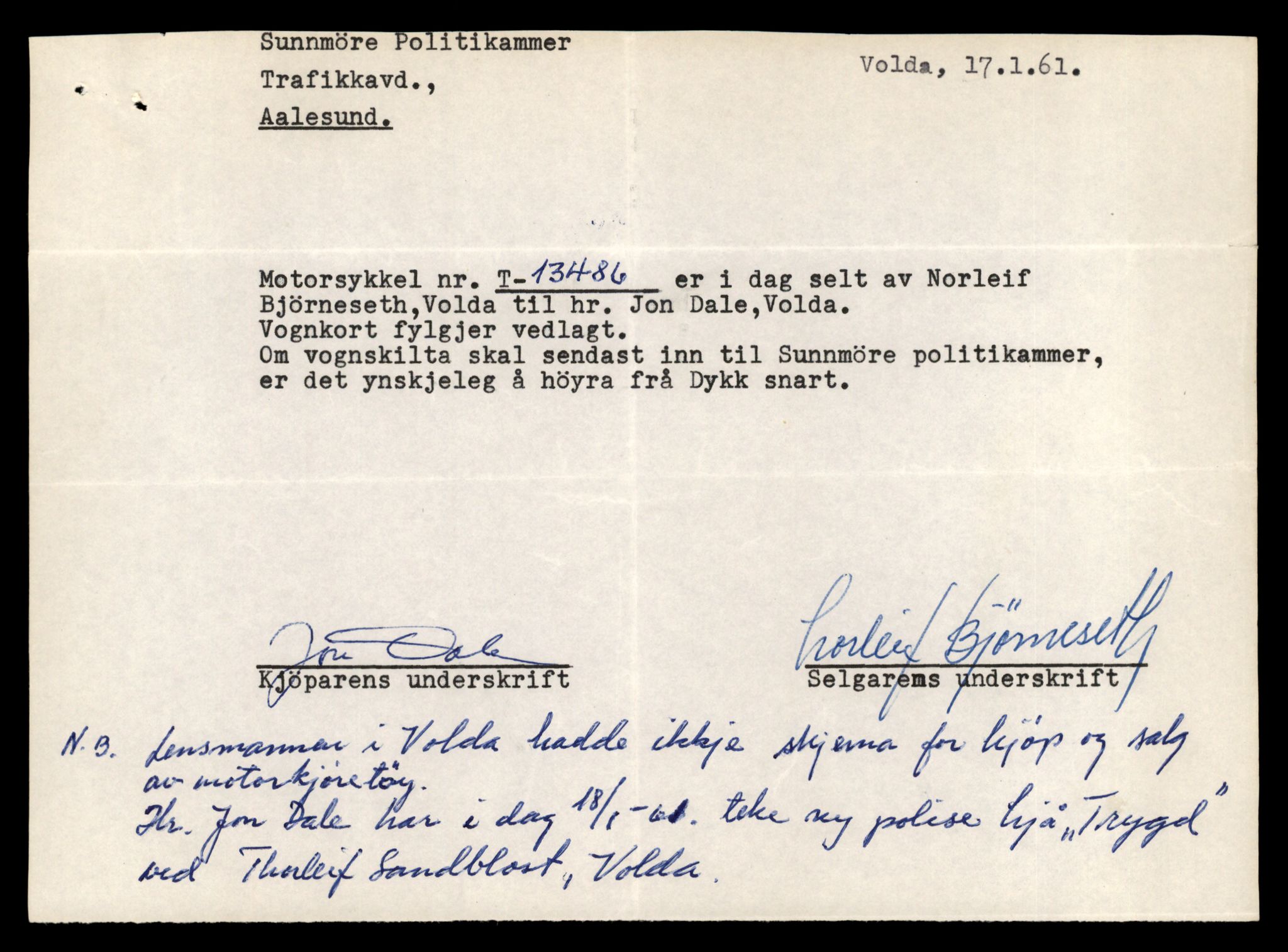 Møre og Romsdal vegkontor - Ålesund trafikkstasjon, AV/SAT-A-4099/F/Fe/L0039: Registreringskort for kjøretøy T 13361 - T 13530, 1927-1998, p. 2138