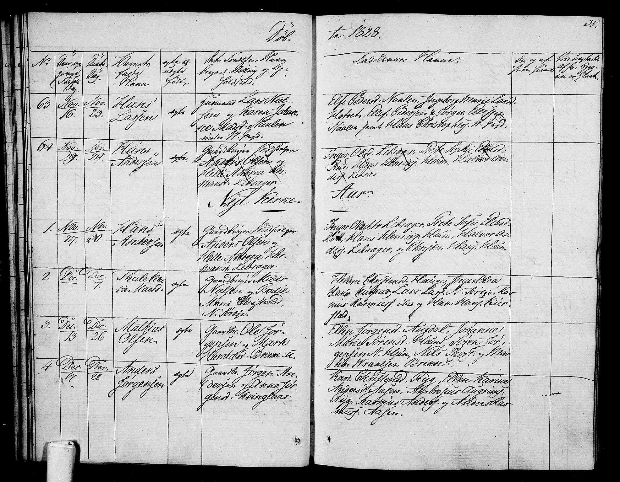 Våle kirkebøker, AV/SAKO-A-334/F/Fa/L0008: Parish register (official) no. I 8, 1824-1844, p. 35