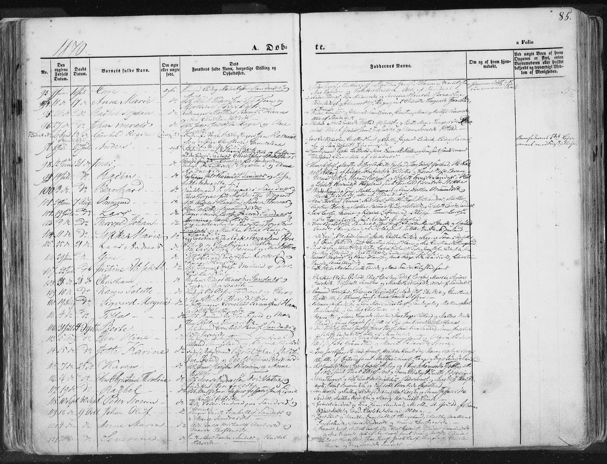 Høyland sokneprestkontor, AV/SAST-A-101799/001/30BA/L0010: Parish register (official) no. A 9.1, 1857-1877, p. 85