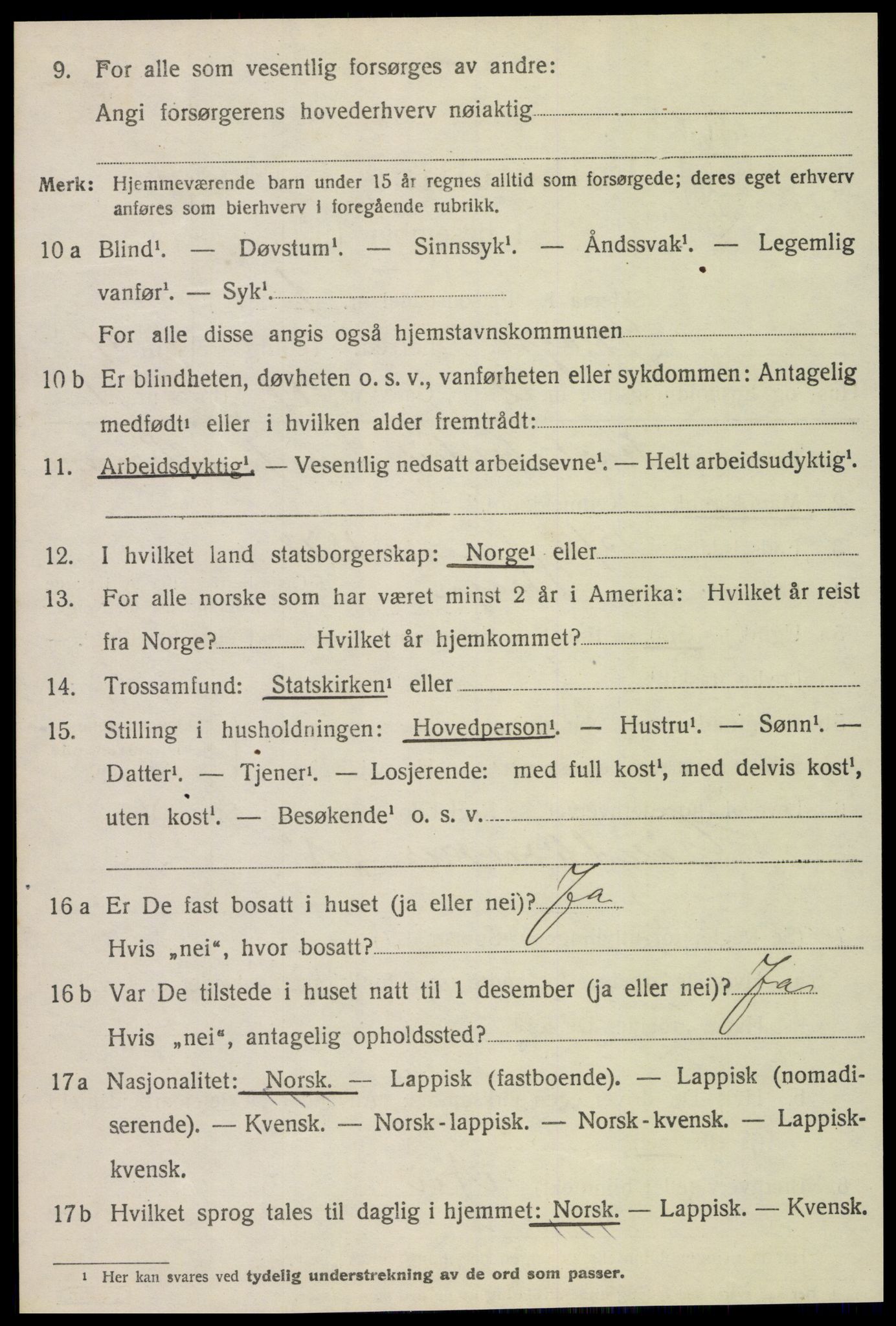 SAT, 1920 census for Skogn, 1920, p. 5852