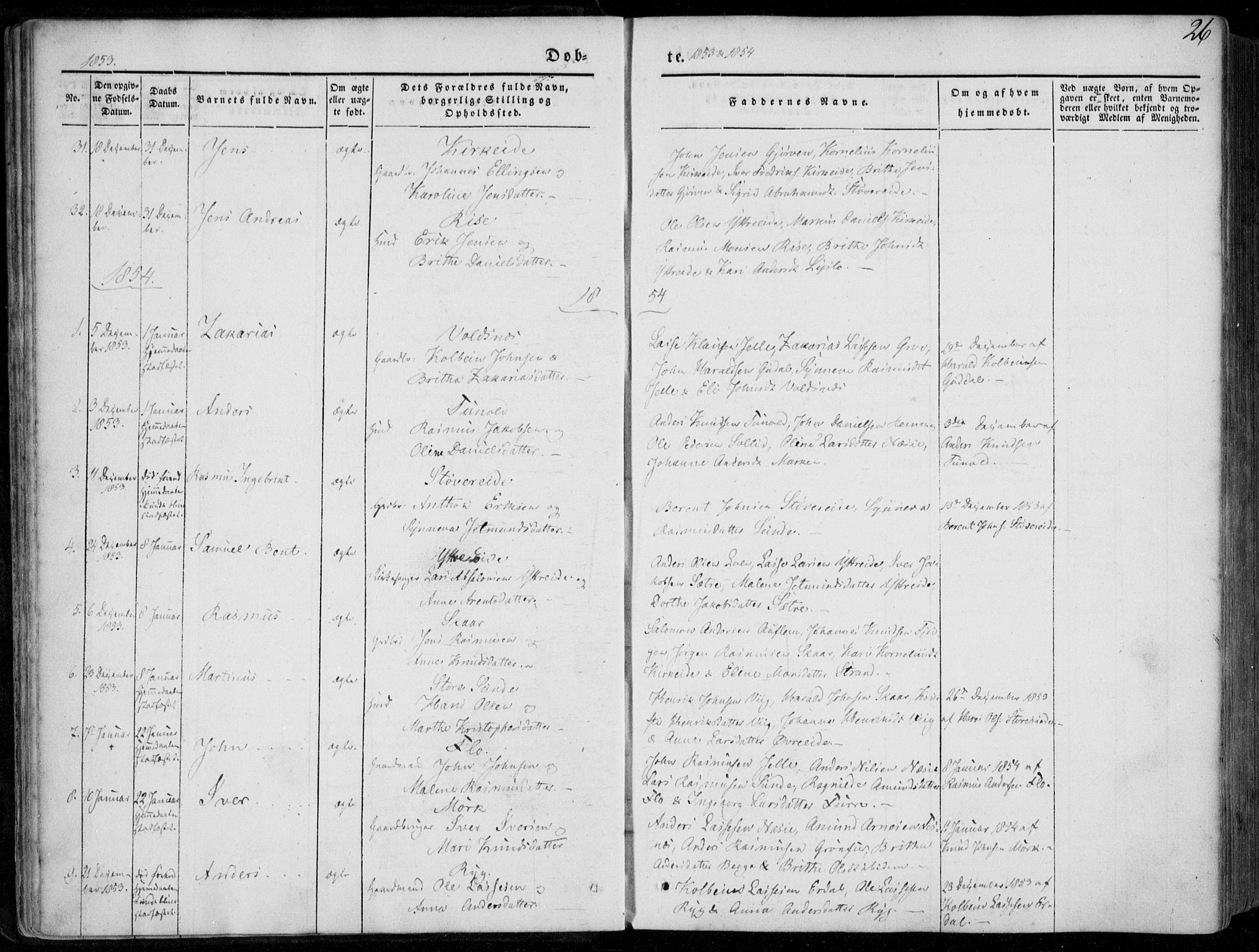 Stryn Sokneprestembete, SAB/A-82501: Parish register (official) no. A 2, 1844-1861, p. 26