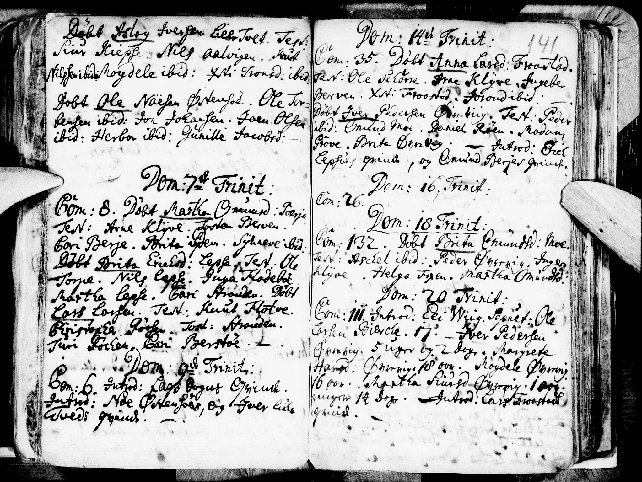 Kvam sokneprestembete, SAB/A-76201/H/Haa: Parish register (official) no. A 1, 1690-1741, p. 141