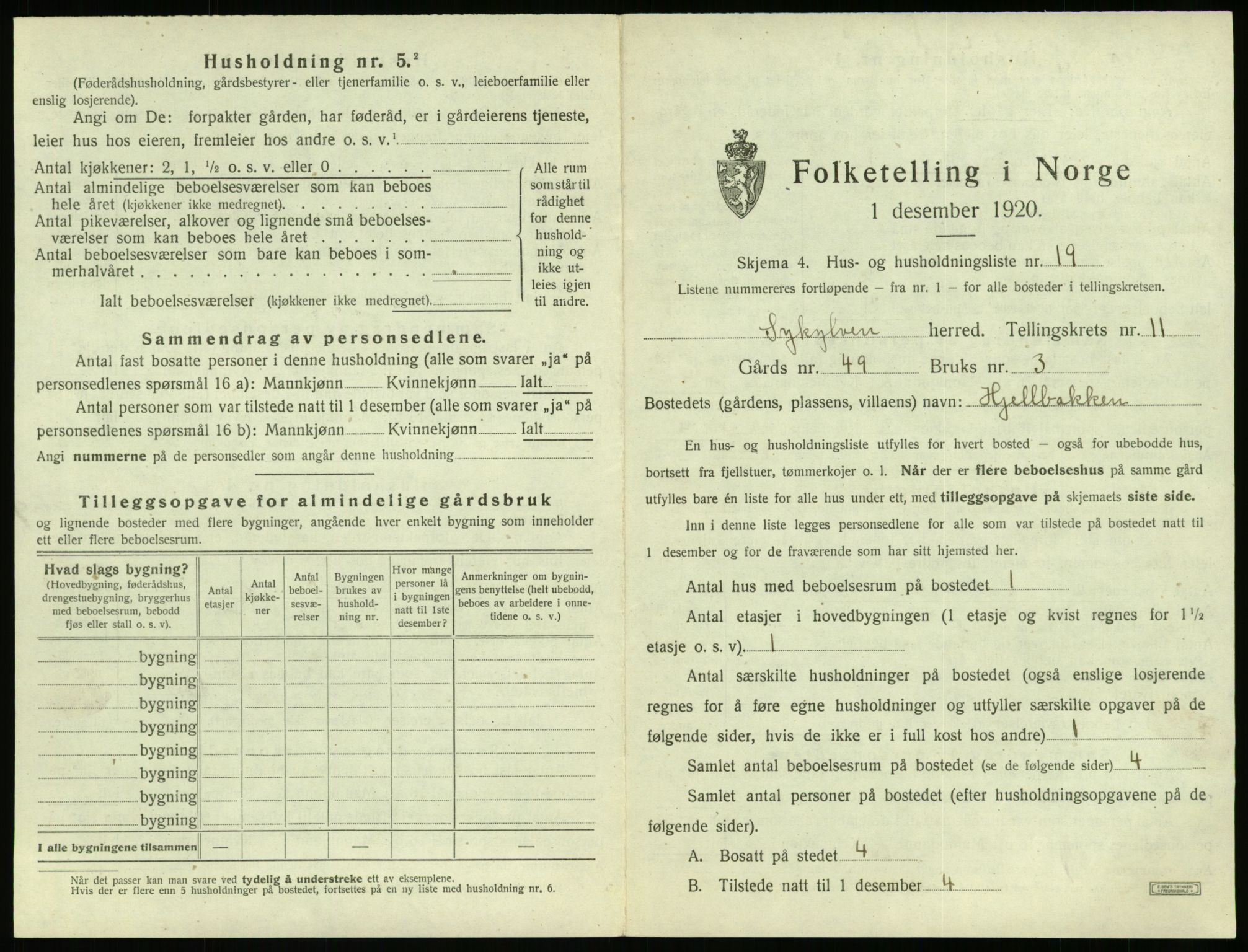 SAT, 1920 census for Sykkylven, 1920, p. 821