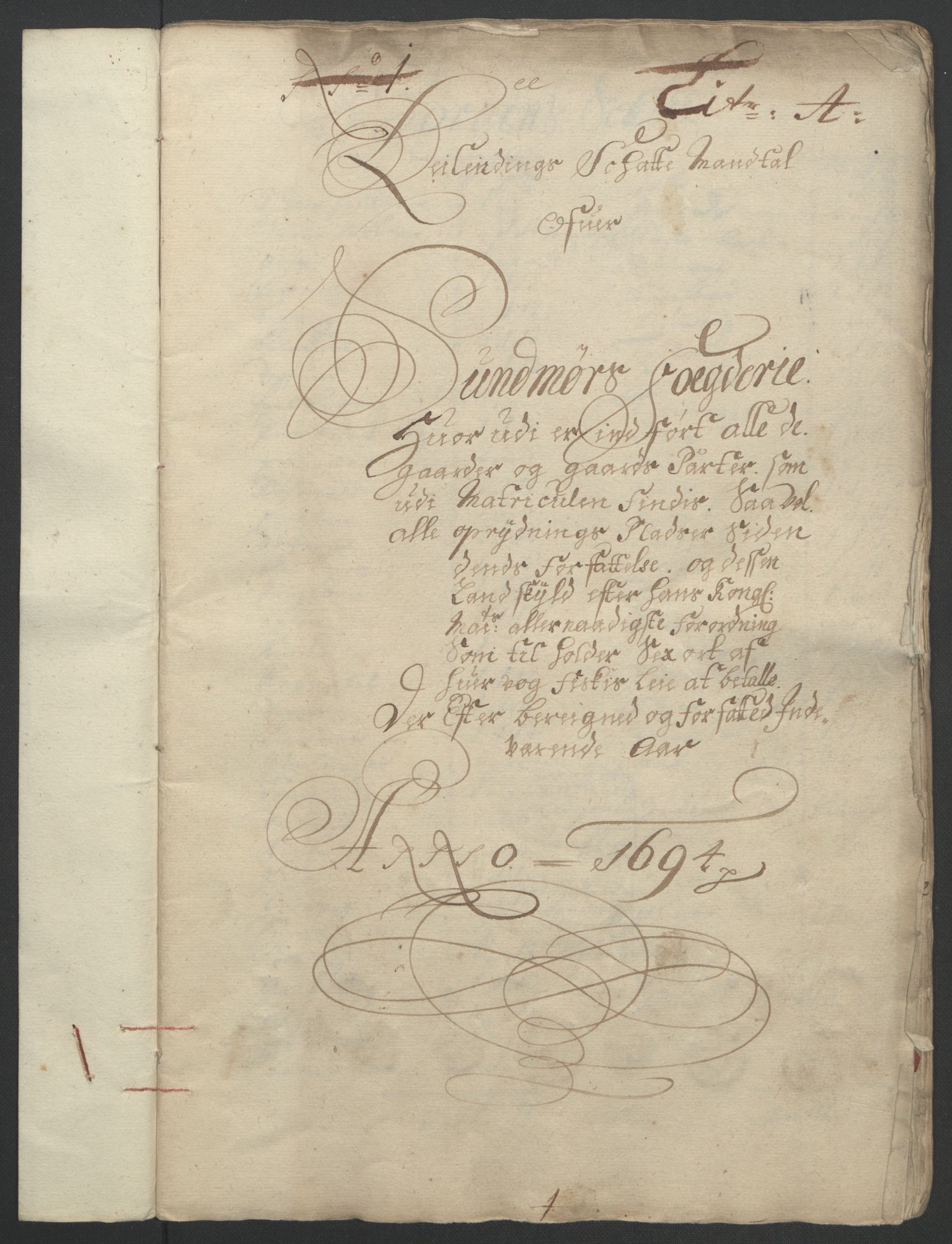Rentekammeret inntil 1814, Reviderte regnskaper, Fogderegnskap, RA/EA-4092/R54/L3555: Fogderegnskap Sunnmøre, 1694-1695, p. 15