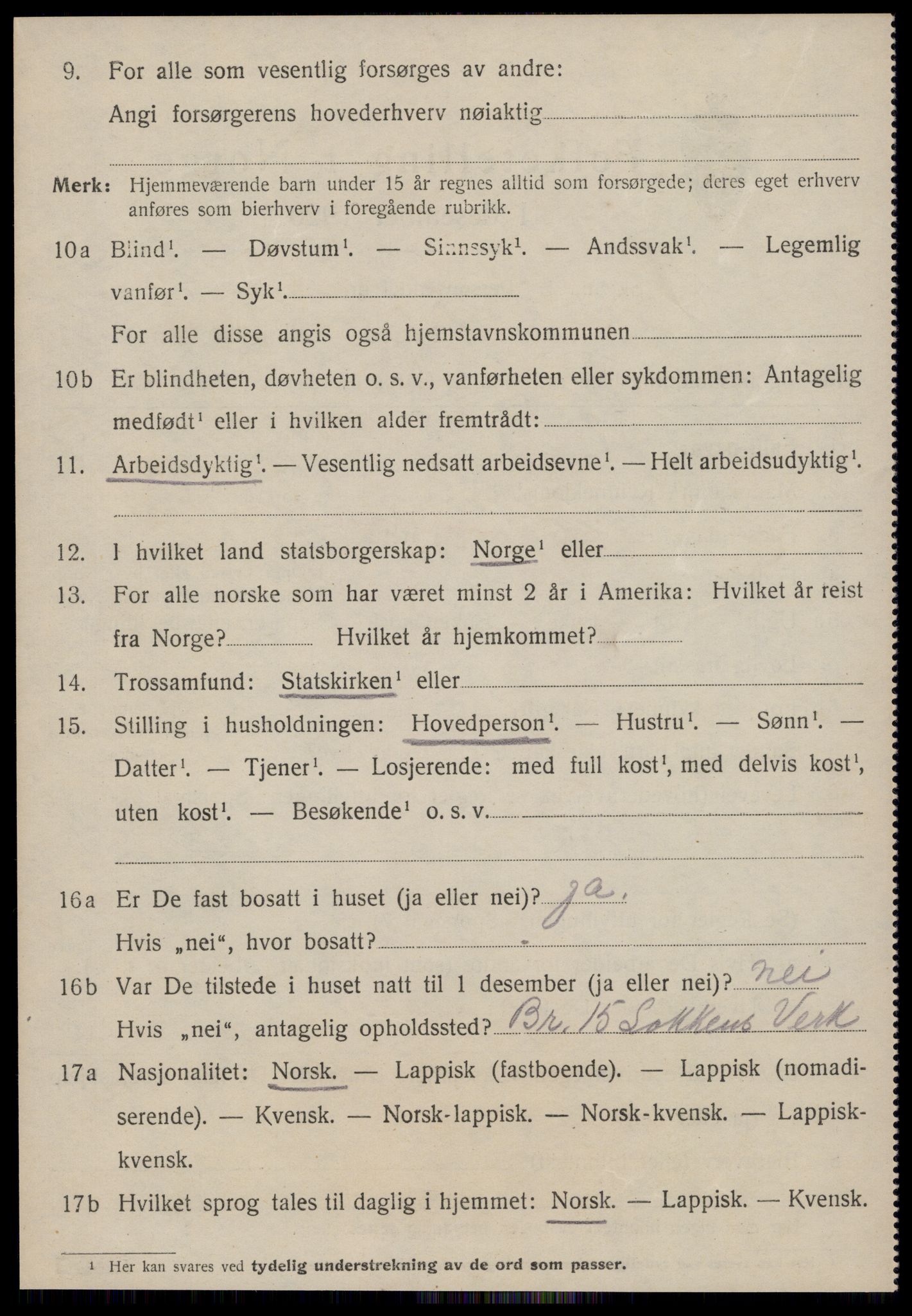 SAT, 1920 census for Meldal, 1920, p. 10486