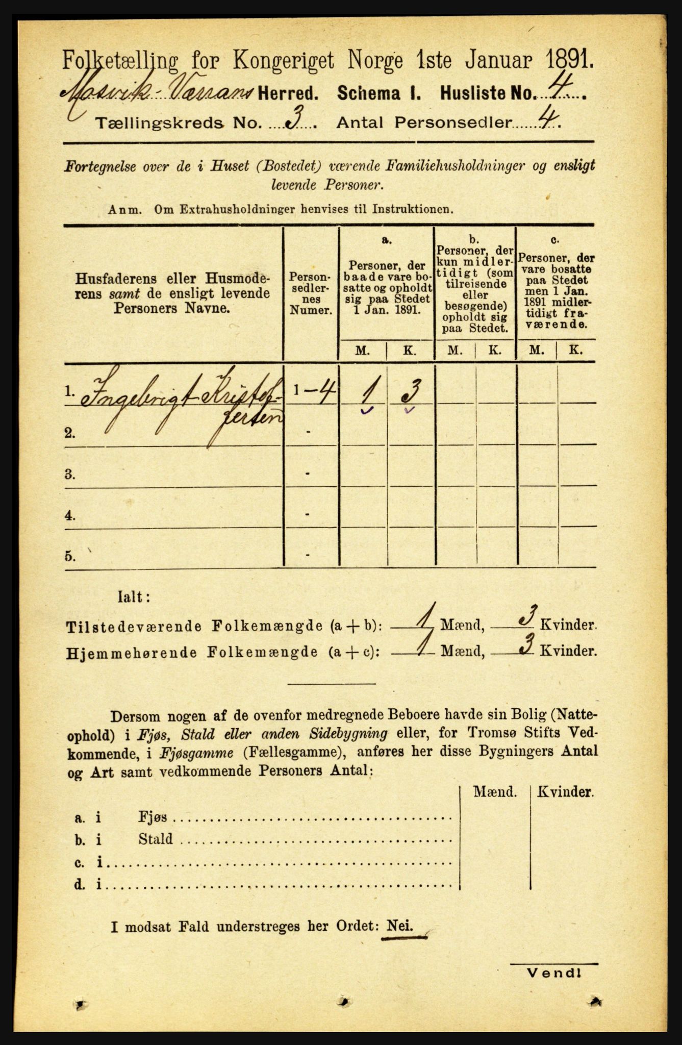 RA, 1891 census for 1723 Mosvik og Verran, 1891, p. 876