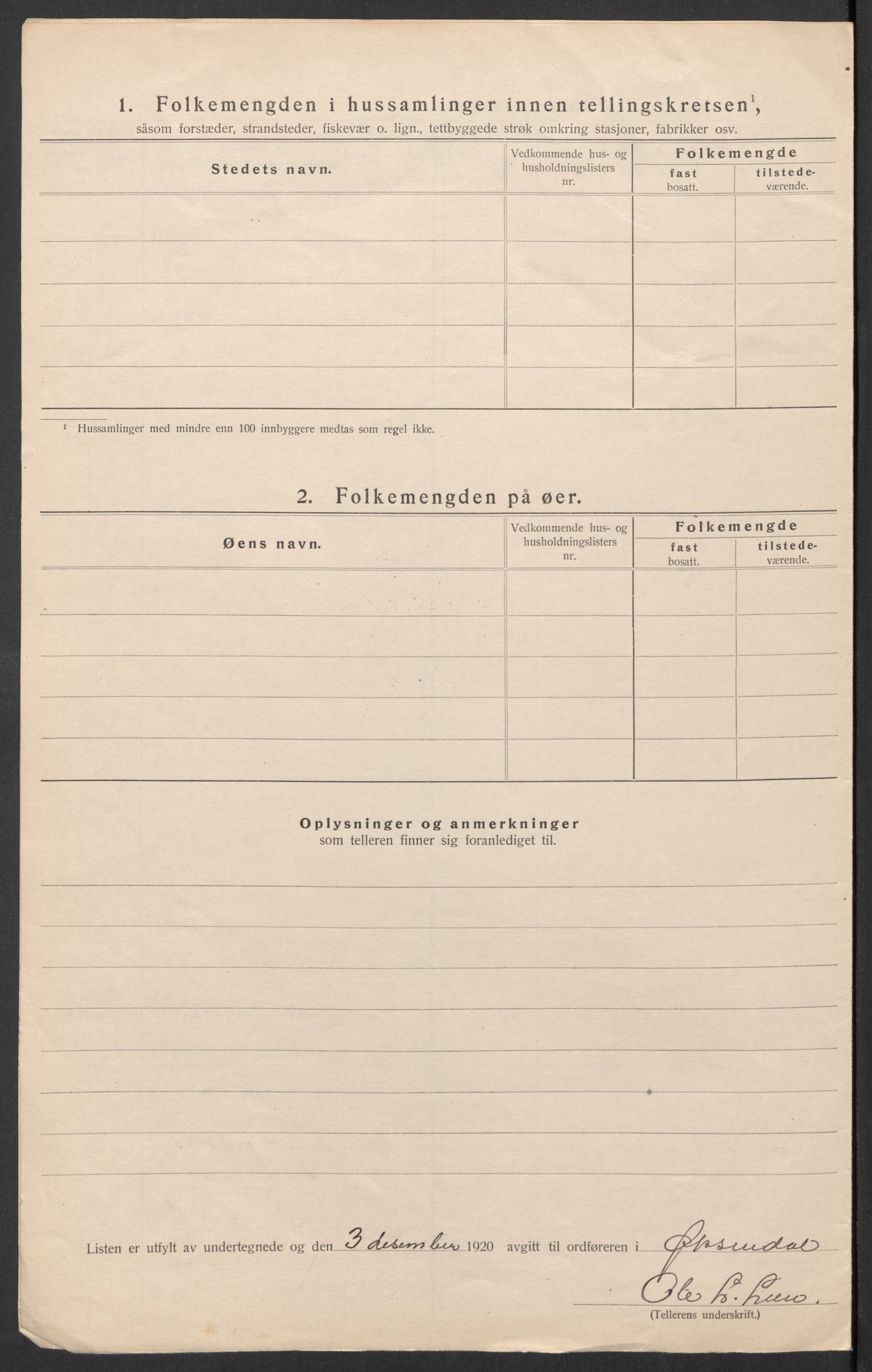 SAT, 1920 census for Øksendal, 1920, p. 17