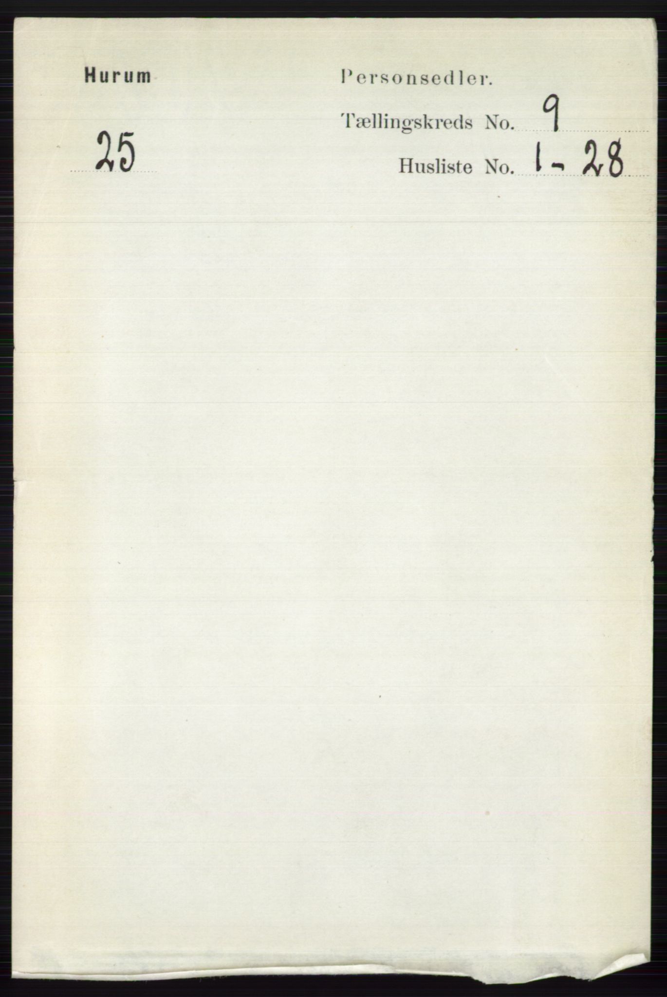 RA, 1891 census for 0628 Hurum, 1891, p. 2810