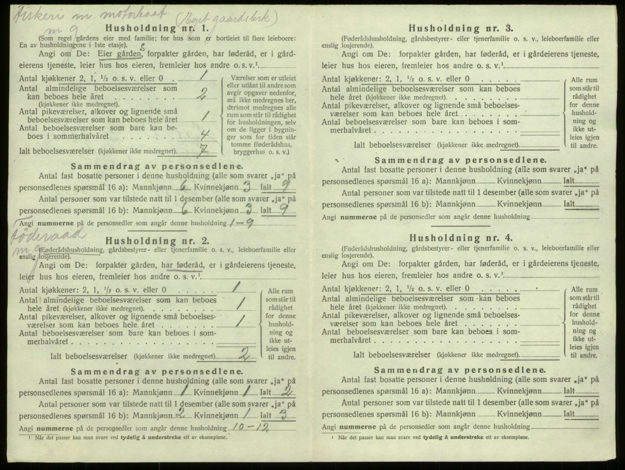 SAB, 1920 census for Selje, 1920, p. 443