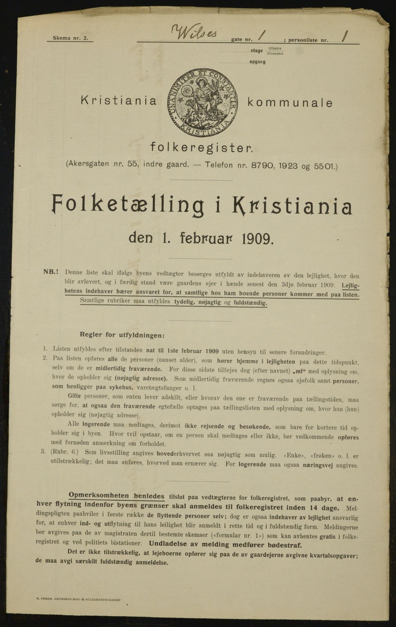 OBA, Municipal Census 1909 for Kristiania, 1909, p. 116431