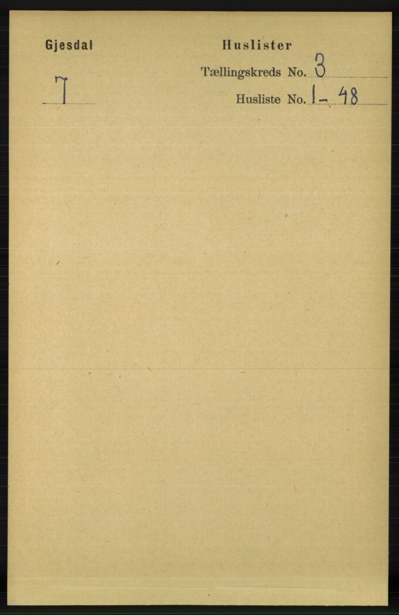 RA, 1891 census for 1122 Gjesdal, 1891, p. 683