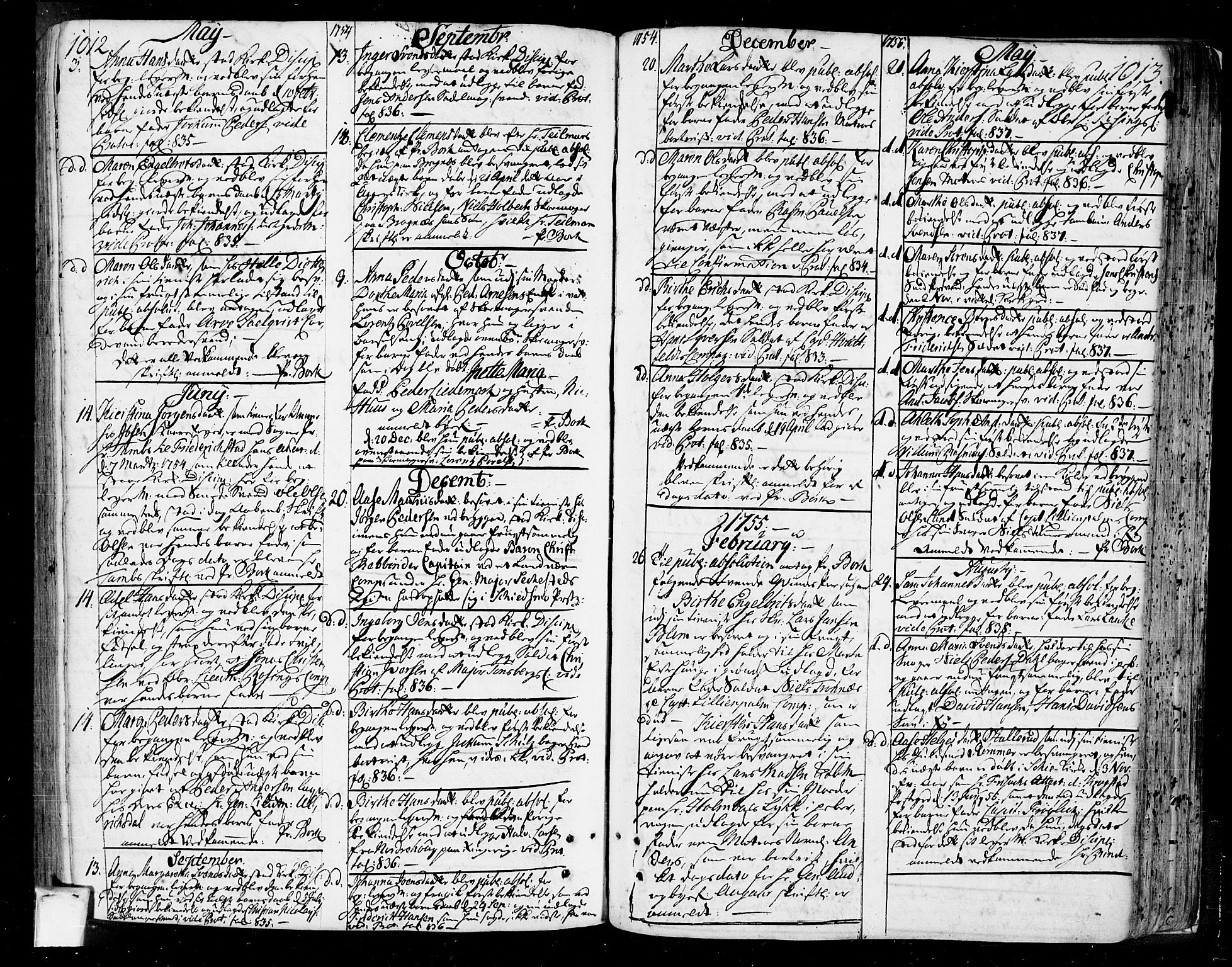 Oslo domkirke Kirkebøker, AV/SAO-A-10752/F/Fa/L0004: Parish register (official) no. 4, 1743-1786, p. 1012-1013