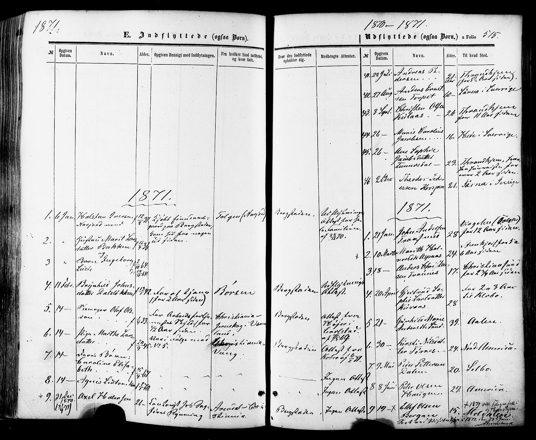 Ministerialprotokoller, klokkerbøker og fødselsregistre - Sør-Trøndelag, SAT/A-1456/681/L0932: Parish register (official) no. 681A10, 1860-1878, p. 515