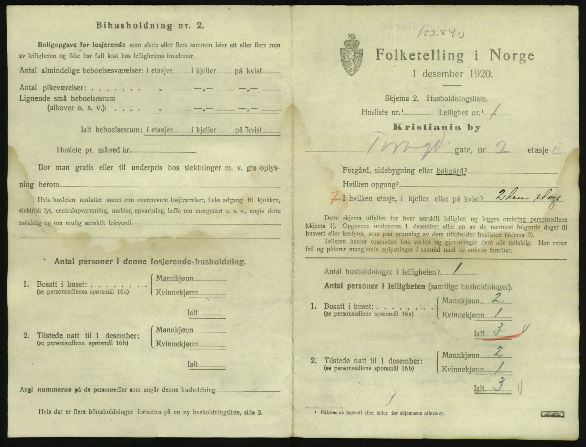 SAO, 1920 census for Kristiania, 1920, p. 116891