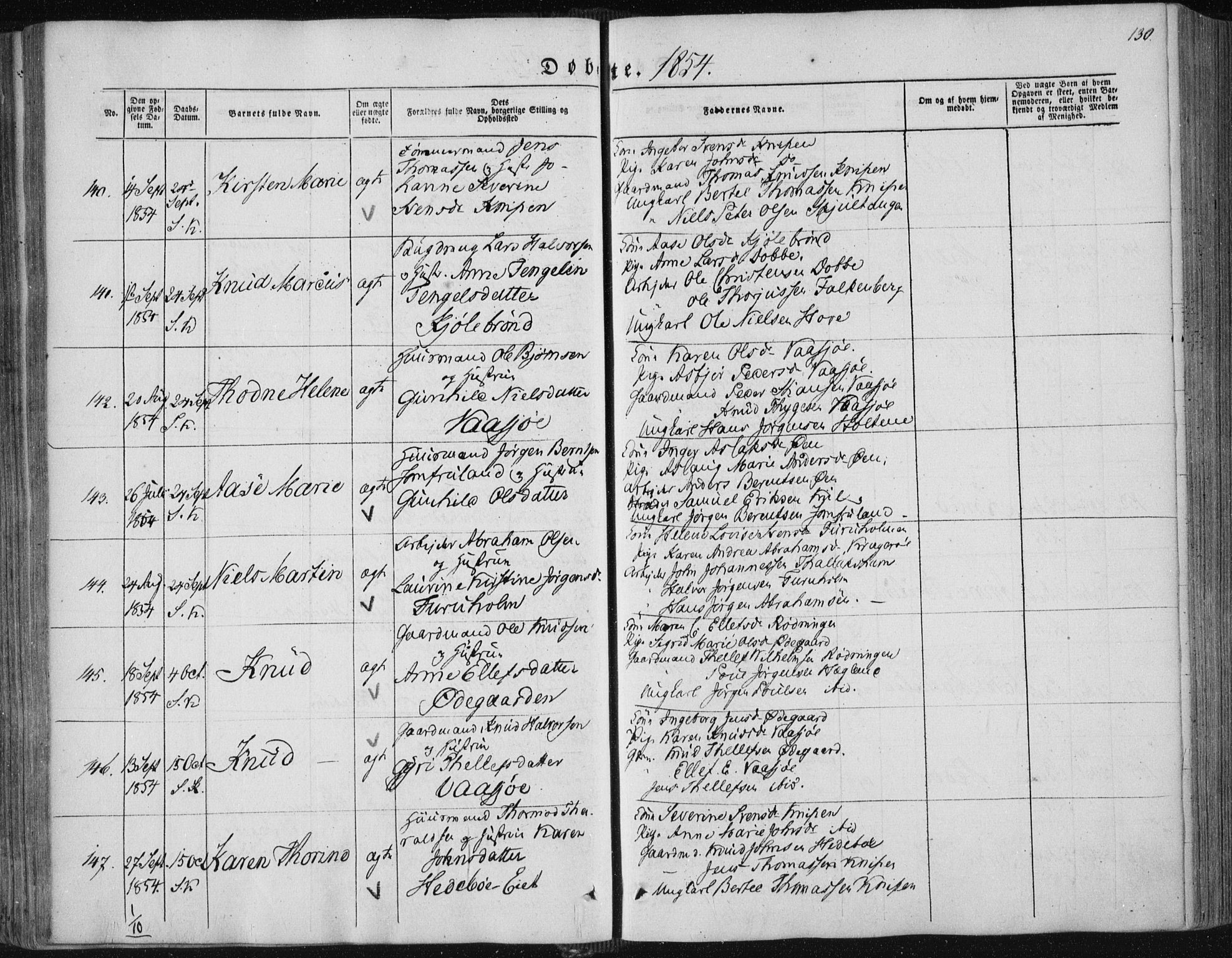 Sannidal kirkebøker, SAKO/A-296/F/Fa/L0008: Parish register (official) no. 8, 1847-1862, p. 130