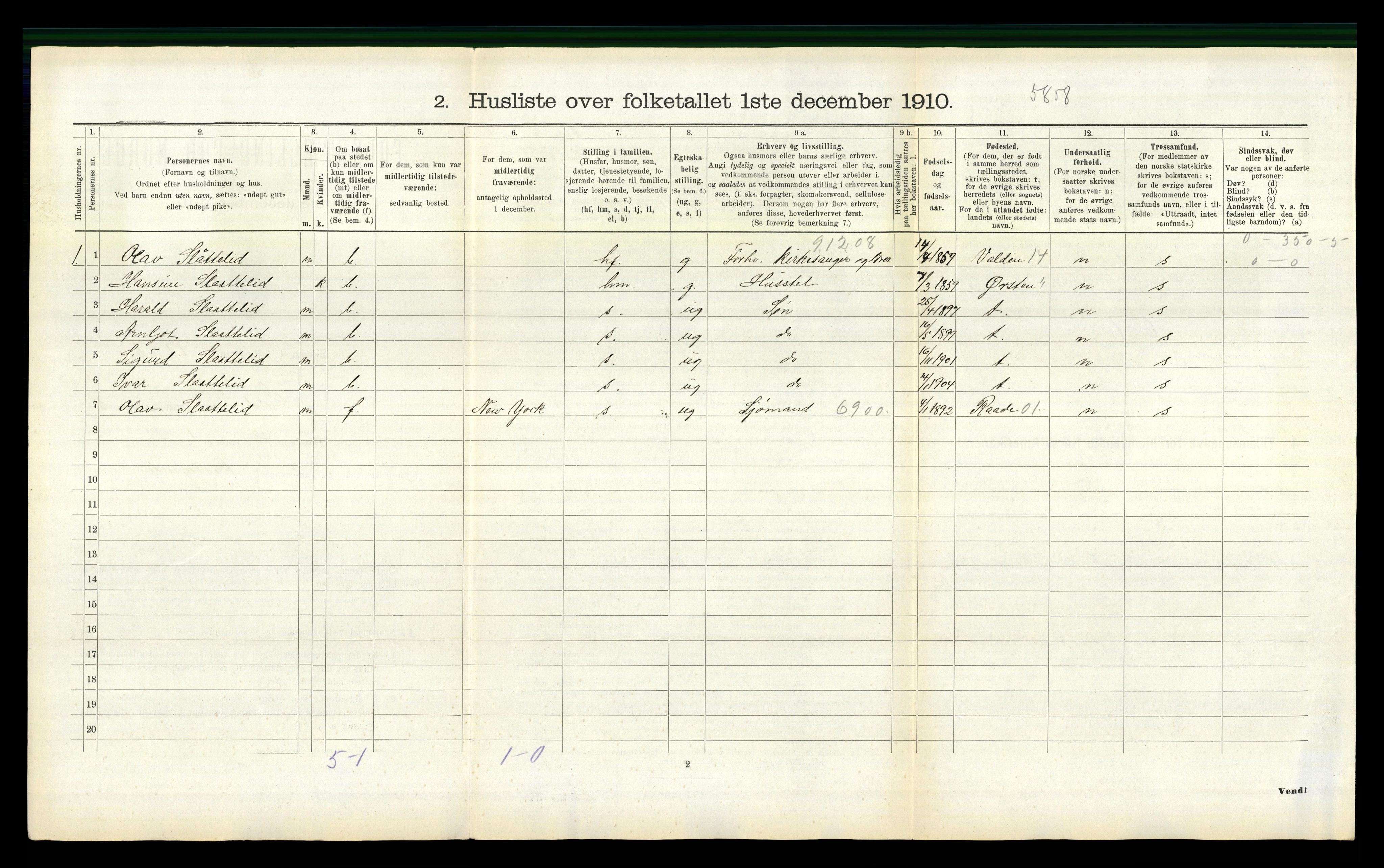 RA, 1910 census for Eid, 1910, p. 774