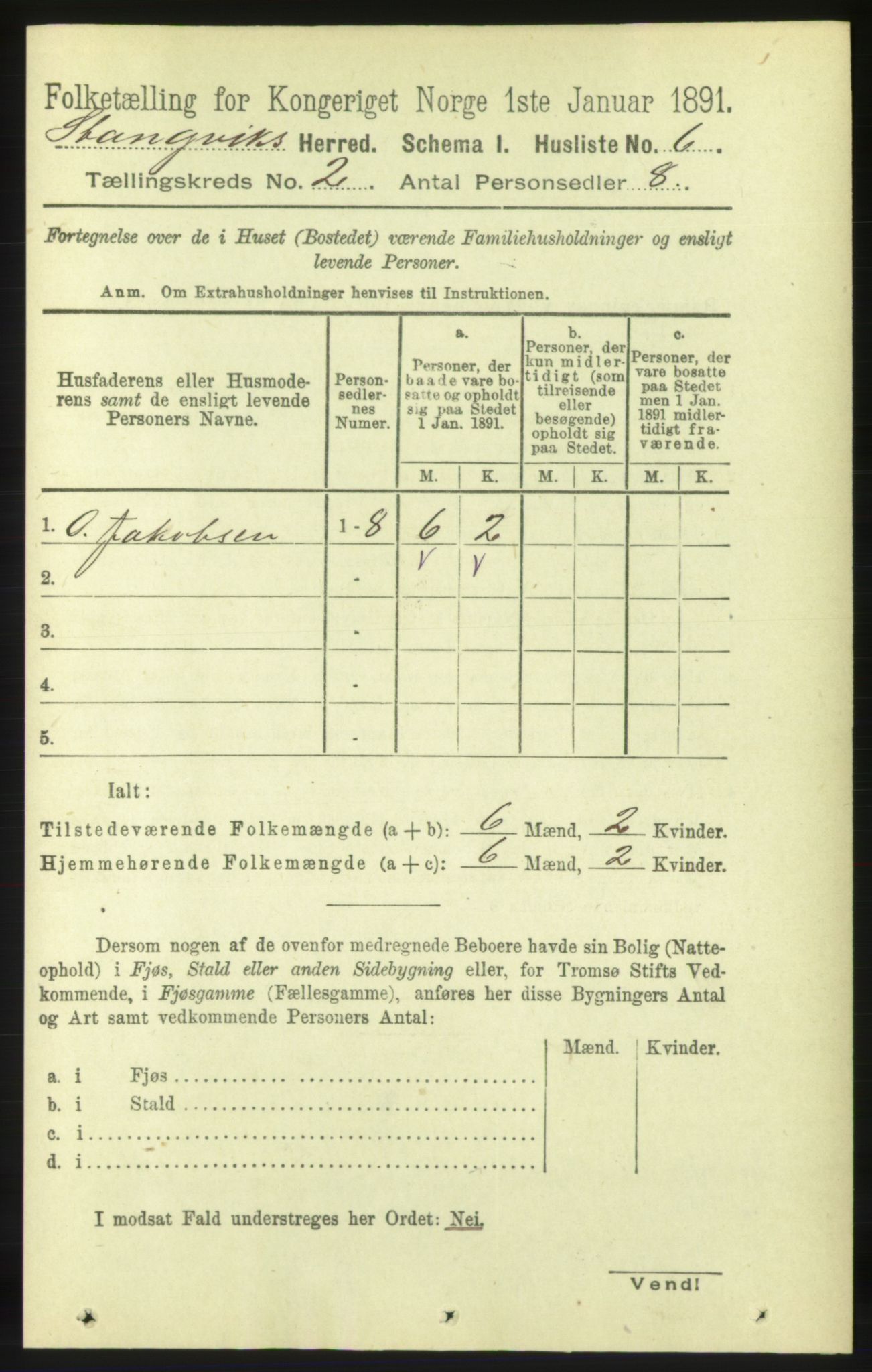 RA, 1891 census for 1564 Stangvik, 1891, p. 591