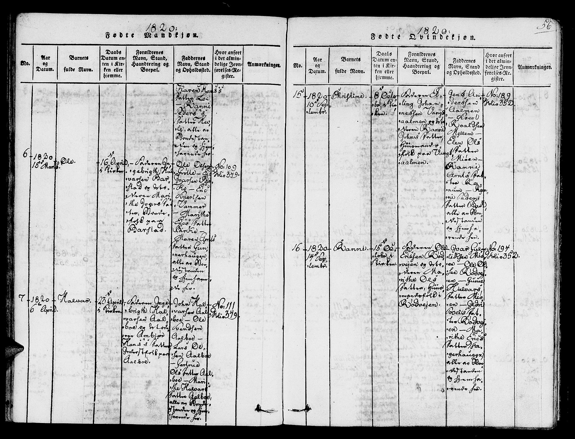 Ministerialprotokoller, klokkerbøker og fødselsregistre - Sør-Trøndelag, AV/SAT-A-1456/678/L0895: Parish register (official) no. 678A05 /1, 1816-1821, p. 56