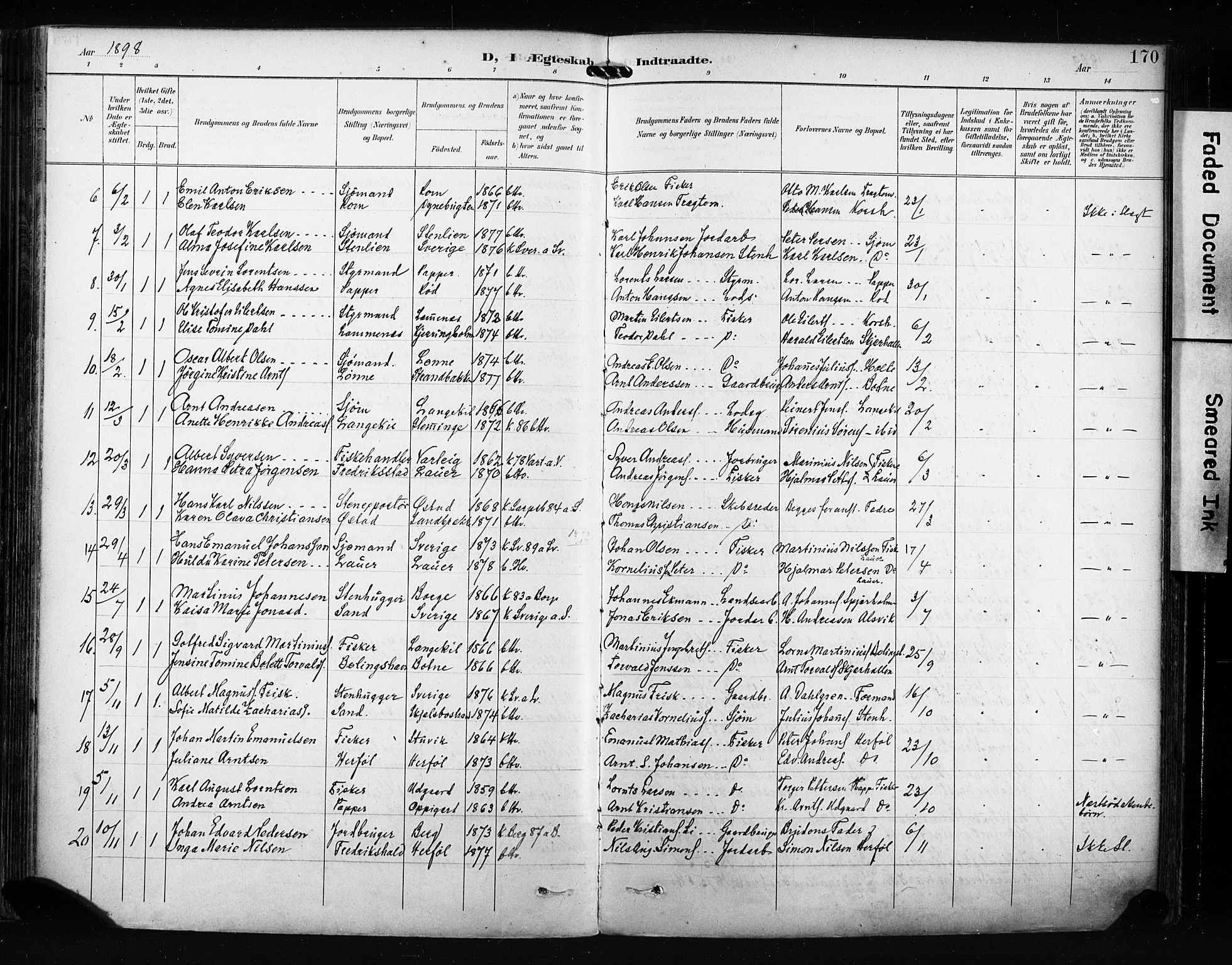 Hvaler prestekontor Kirkebøker, SAO/A-2001/F/Fa/L0009: Parish register (official) no. I 9, 1895-1906, p. 170