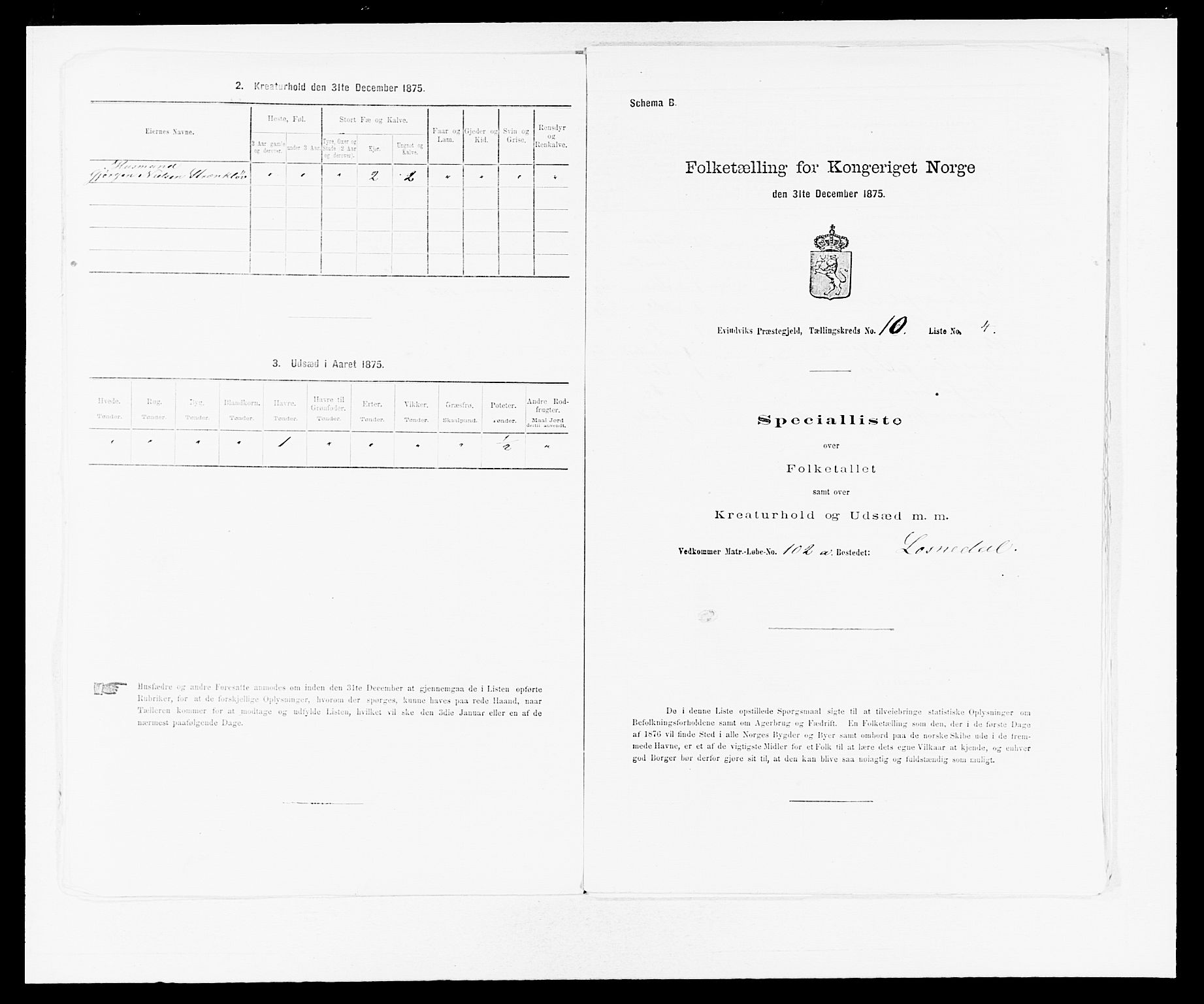 SAB, 1875 census for 1411P Eivindvik, 1875, p. 923