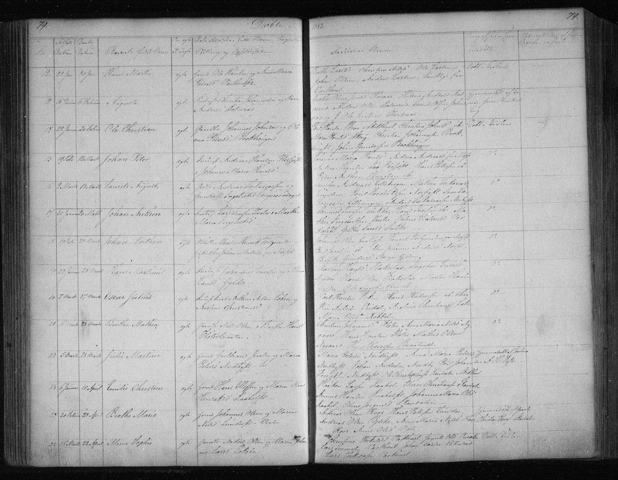 Våler prestekontor Kirkebøker, AV/SAO-A-11083/F/Fa/L0006: Parish register (official) no. I 6, 1840-1861, p. 79