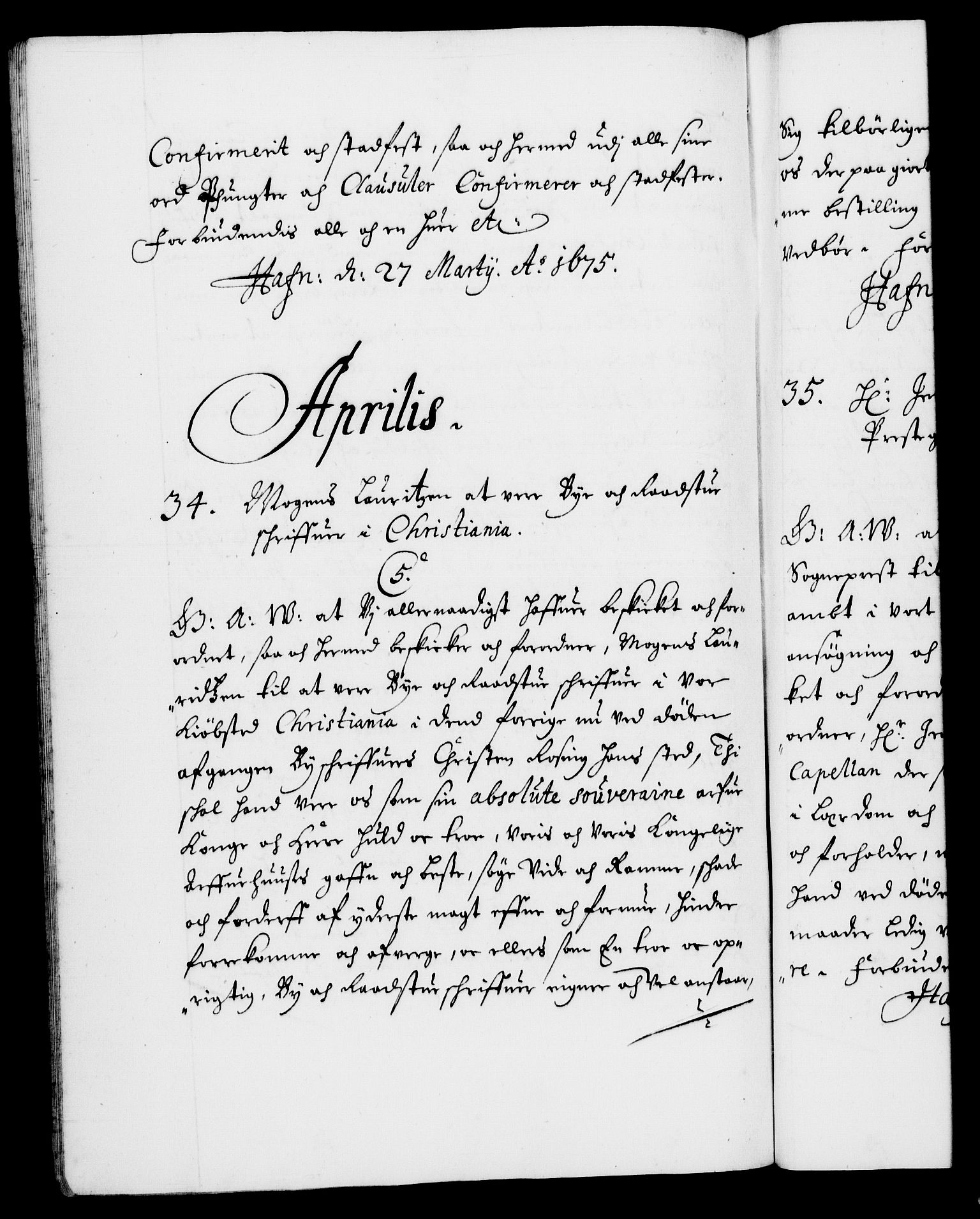 Danske Kanselli 1572-1799, RA/EA-3023/F/Fc/Fca/Fcaa/L0012: Norske registre (mikrofilm), 1674-1680, p. 120b