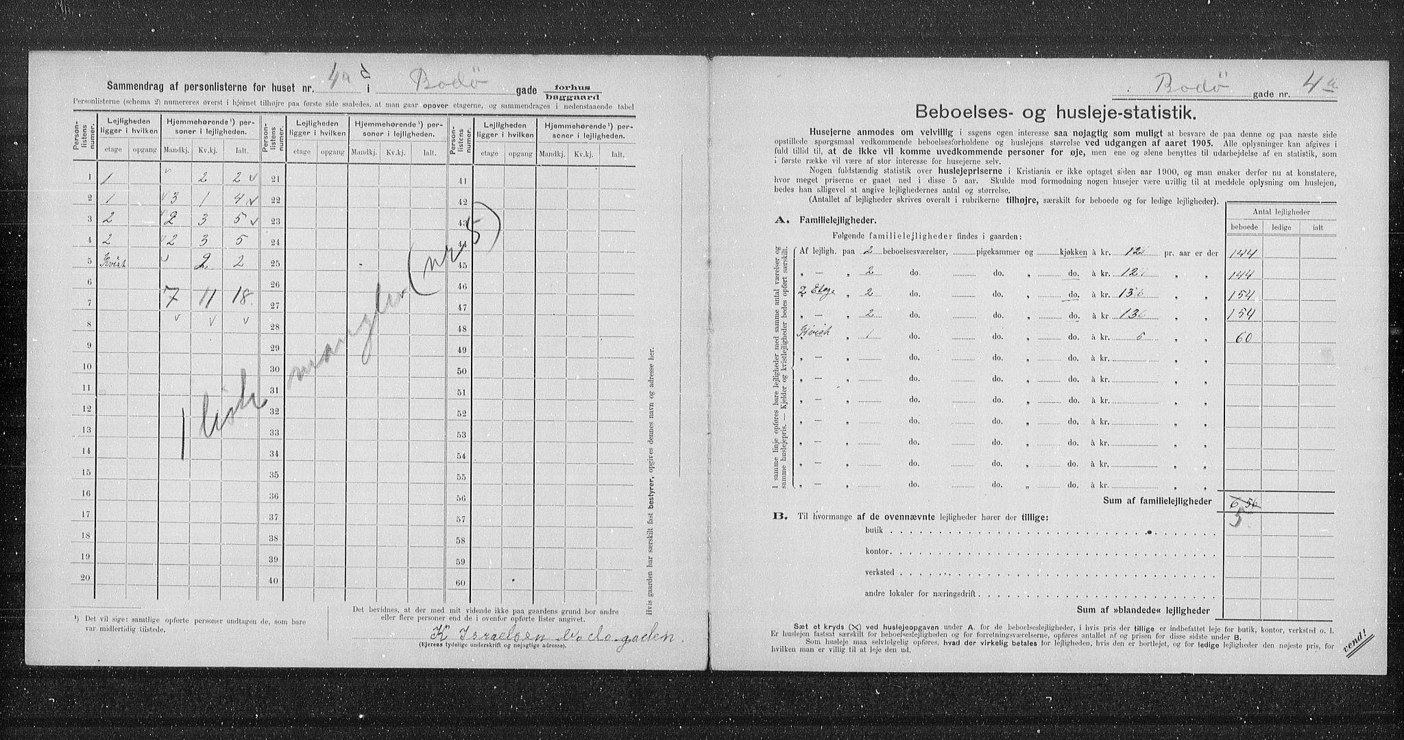 OBA, Municipal Census 1905 for Kristiania, 1905, p. 3313