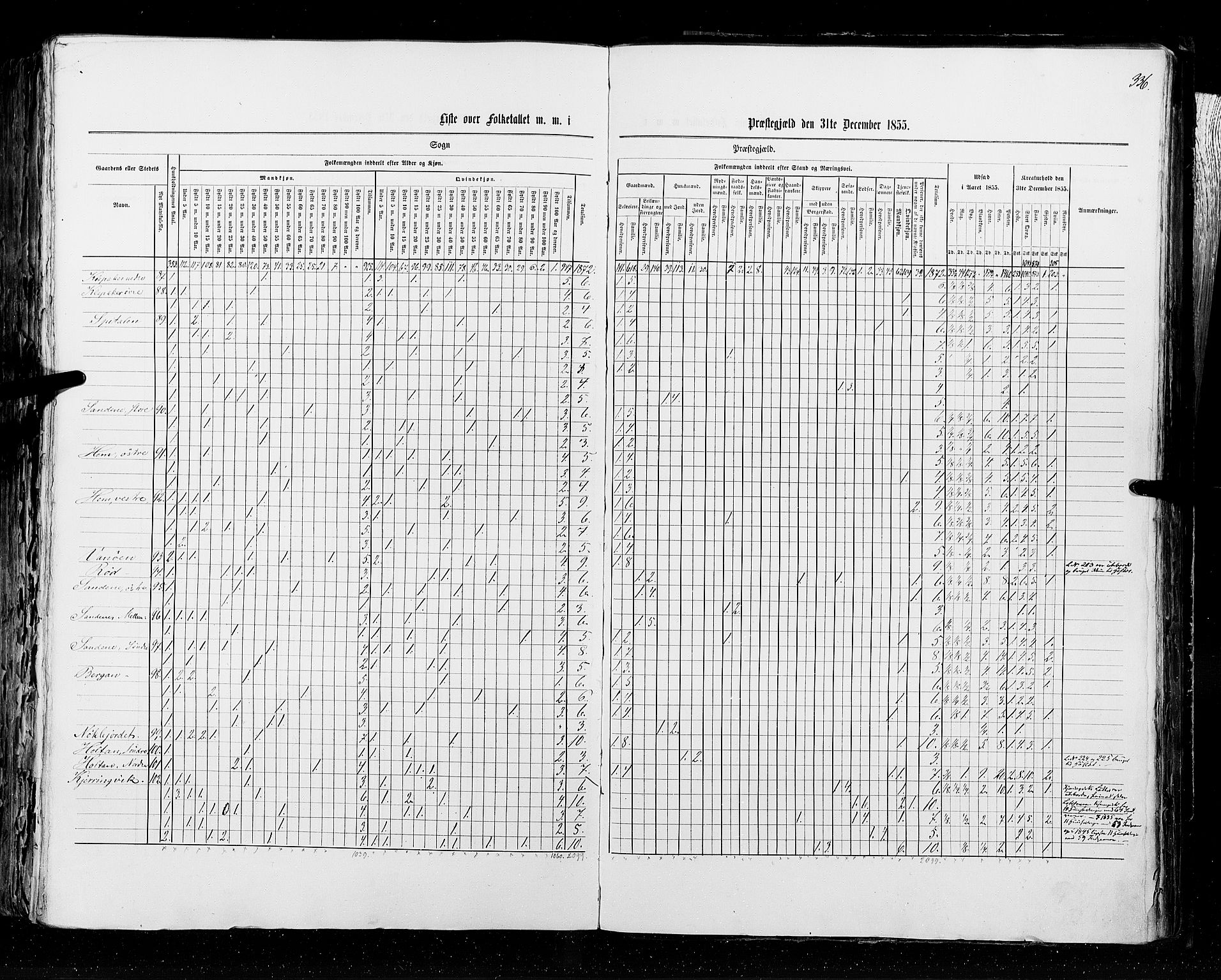 RA, Census 1855, vol. 2: Kristians amt, Buskerud amt og Jarlsberg og Larvik amt, 1855, p. 336