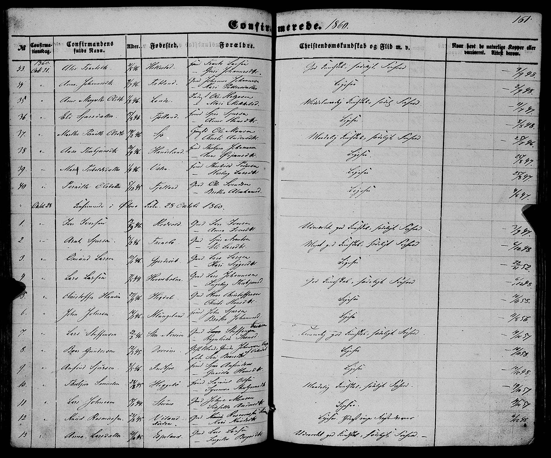 Fjelberg sokneprestembete, SAB/A-75201/H/Haa: Parish register (official) no. A 7, 1851-1867, p. 161