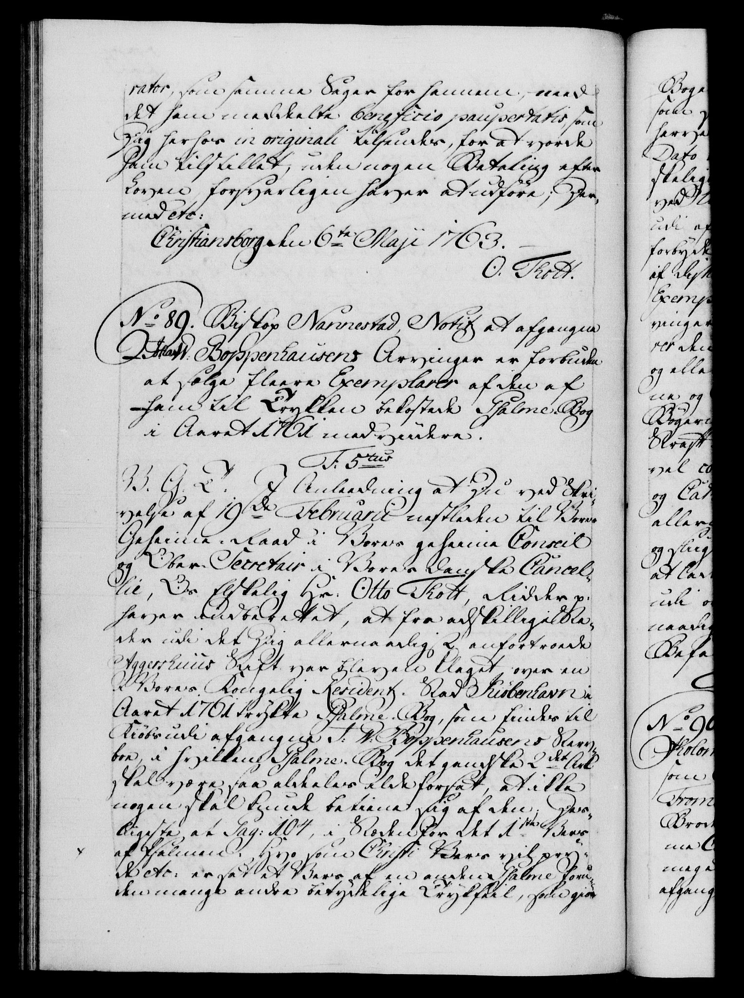 Danske Kanselli 1572-1799, AV/RA-EA-3023/F/Fc/Fca/Fcab/L0037: Norske tegnelser, 1762-1766, p. 223b