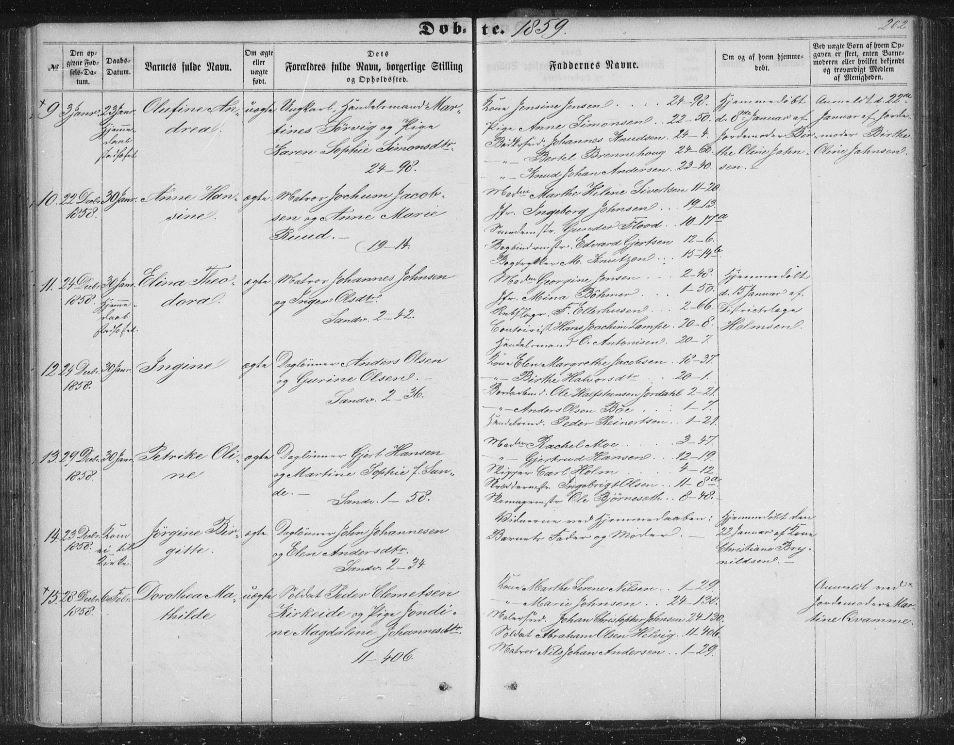 Korskirken sokneprestembete, AV/SAB-A-76101/H/Haa/L0018: Parish register (official) no. B 4, 1857-1866, p. 202