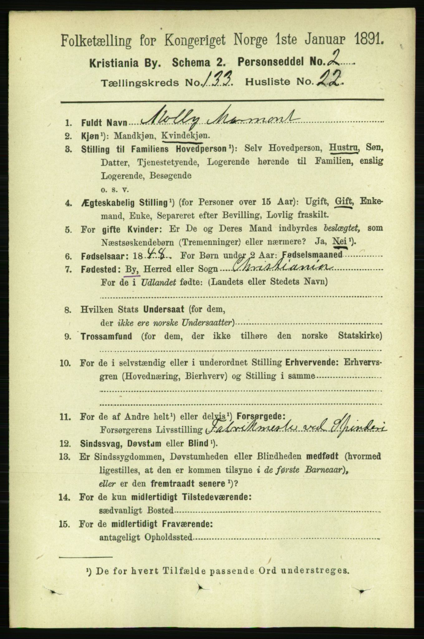 RA, 1891 census for 0301 Kristiania, 1891, p. 72812