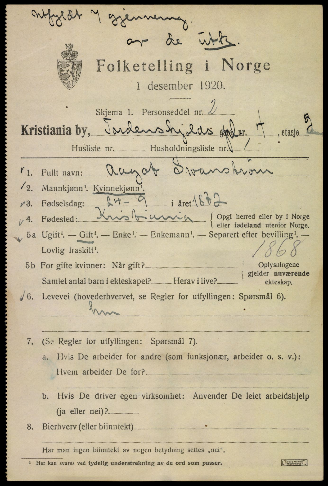 SAO, 1920 census for Kristiania, 1920, p. 590149