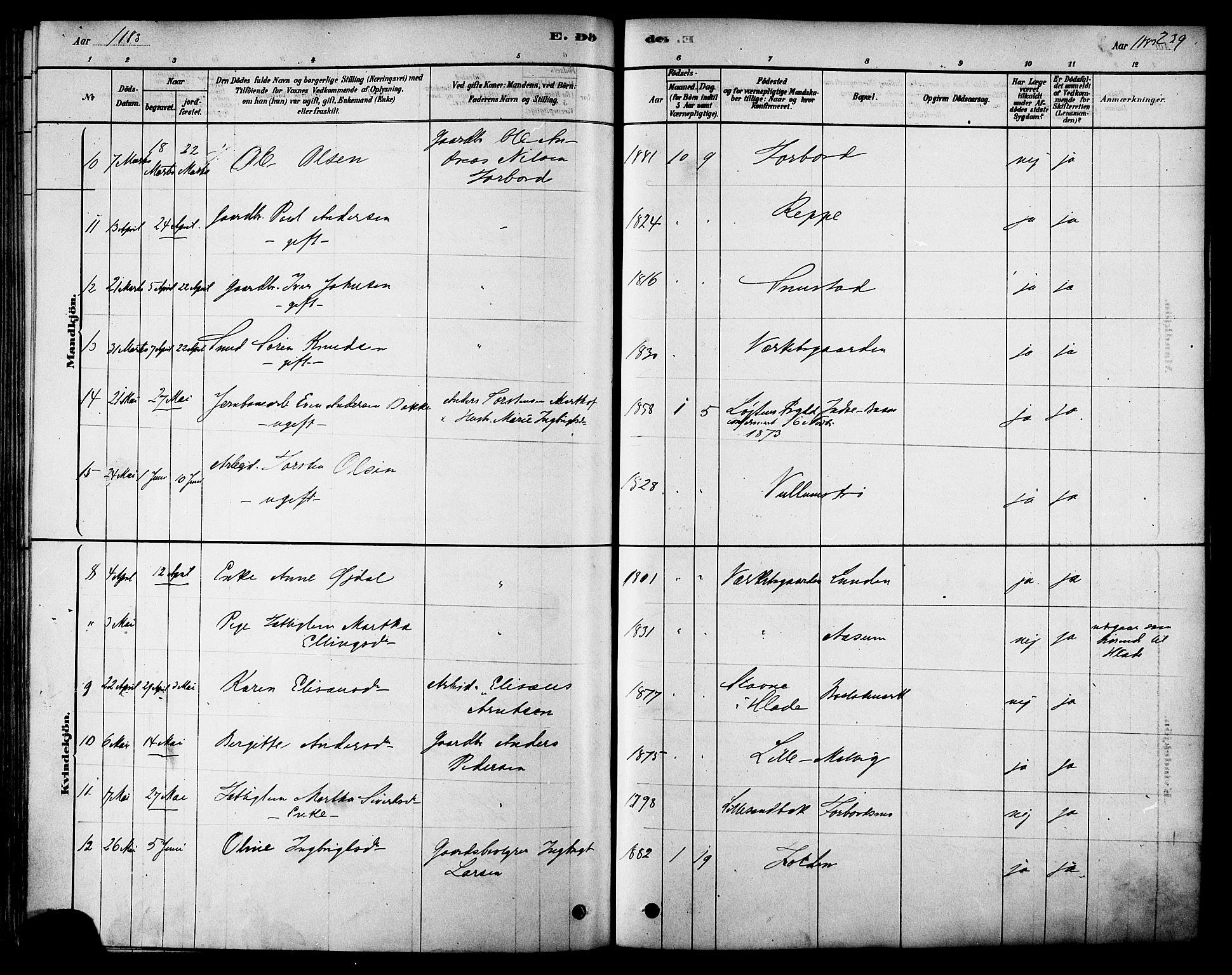 Ministerialprotokoller, klokkerbøker og fødselsregistre - Sør-Trøndelag, SAT/A-1456/616/L0410: Parish register (official) no. 616A07, 1878-1893, p. 239