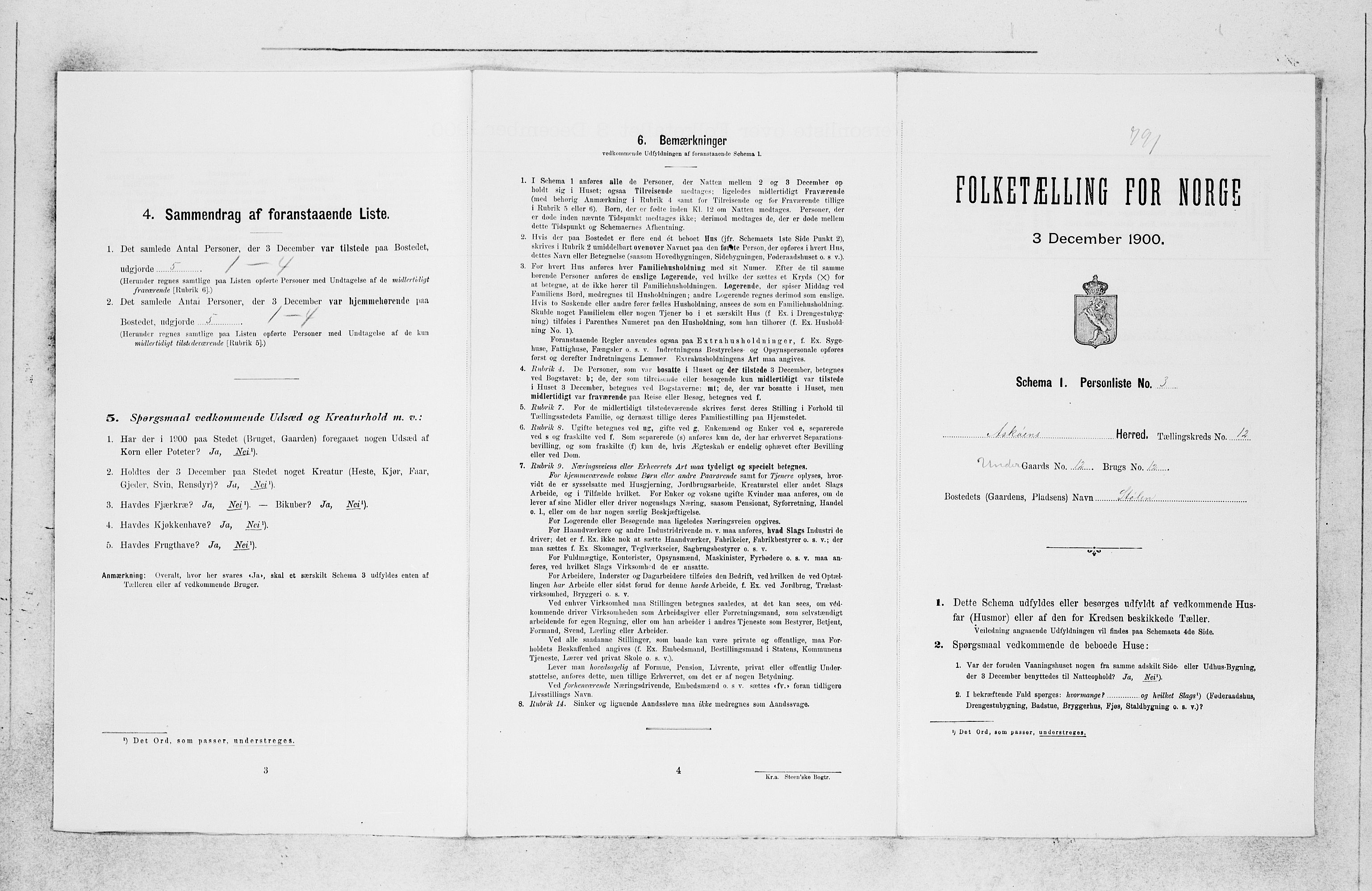 SAB, 1900 census for Askøy, 1900, p. 1599